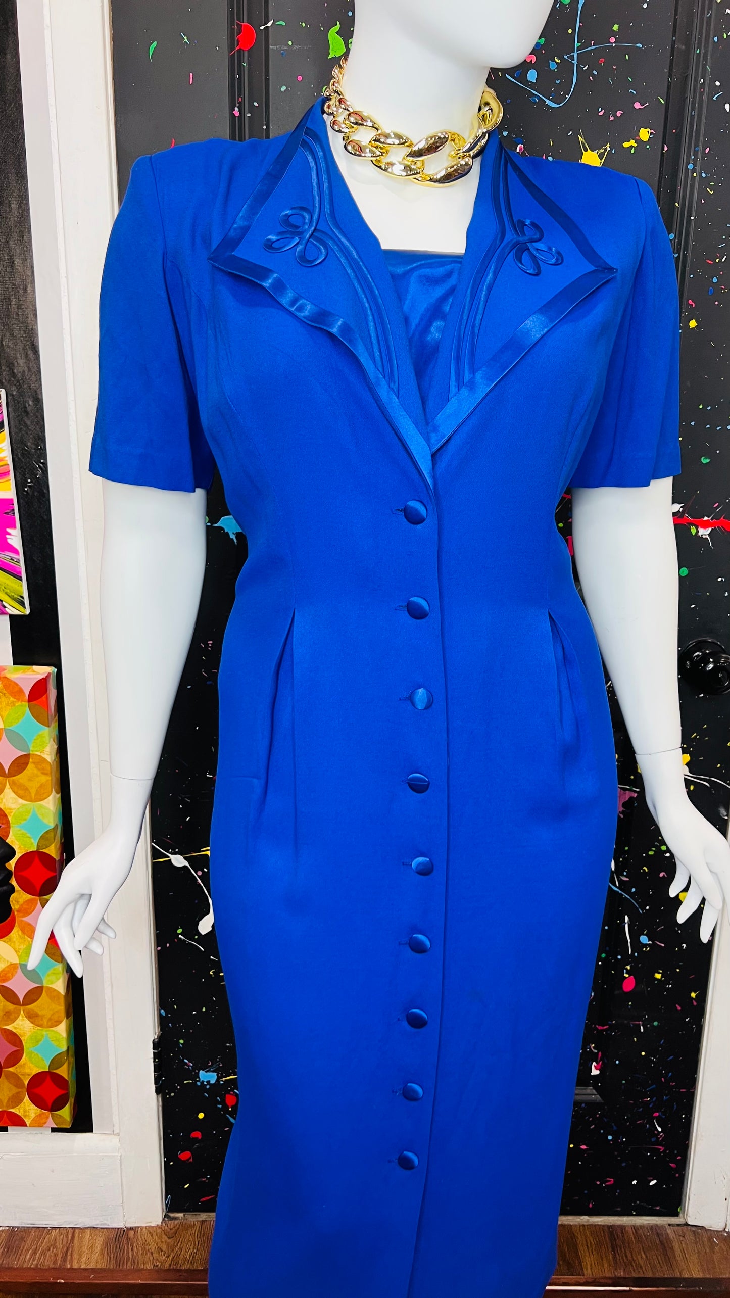 Vintage ‘Blues’ Statement Dress (20W)