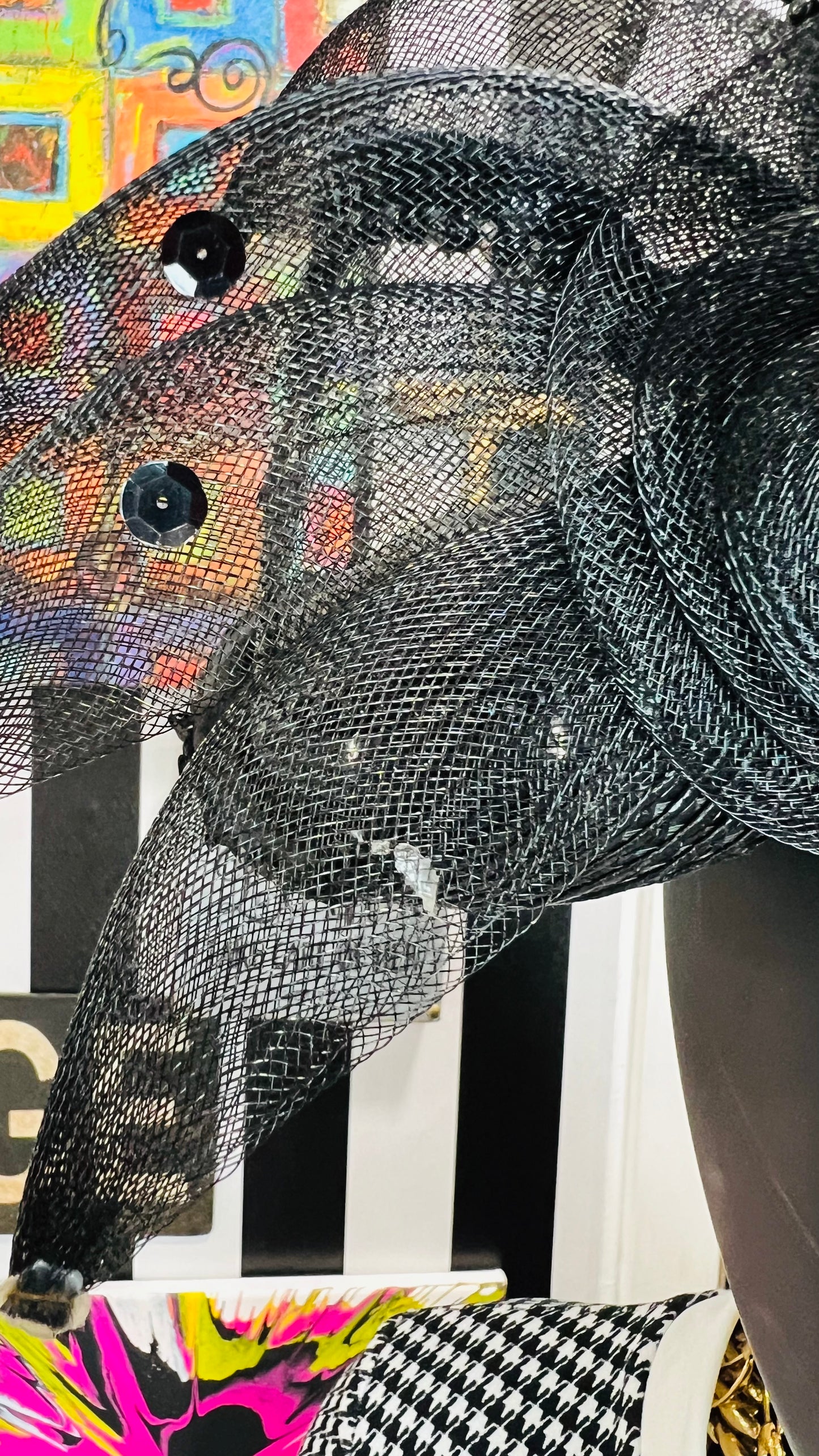 Vintage Sequin Black Hat
