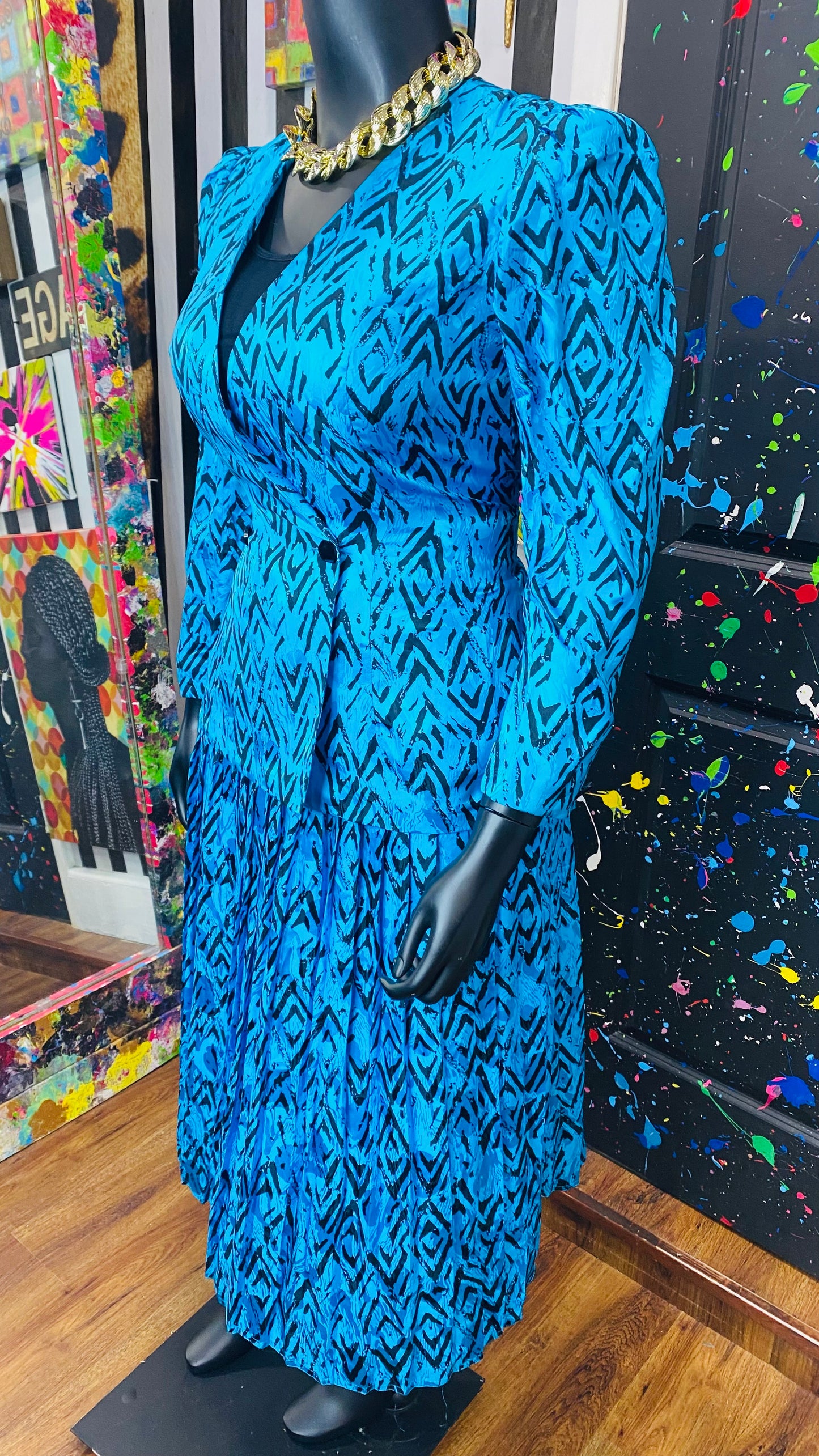 Vintage 100% Silk Skirt Suit (14)