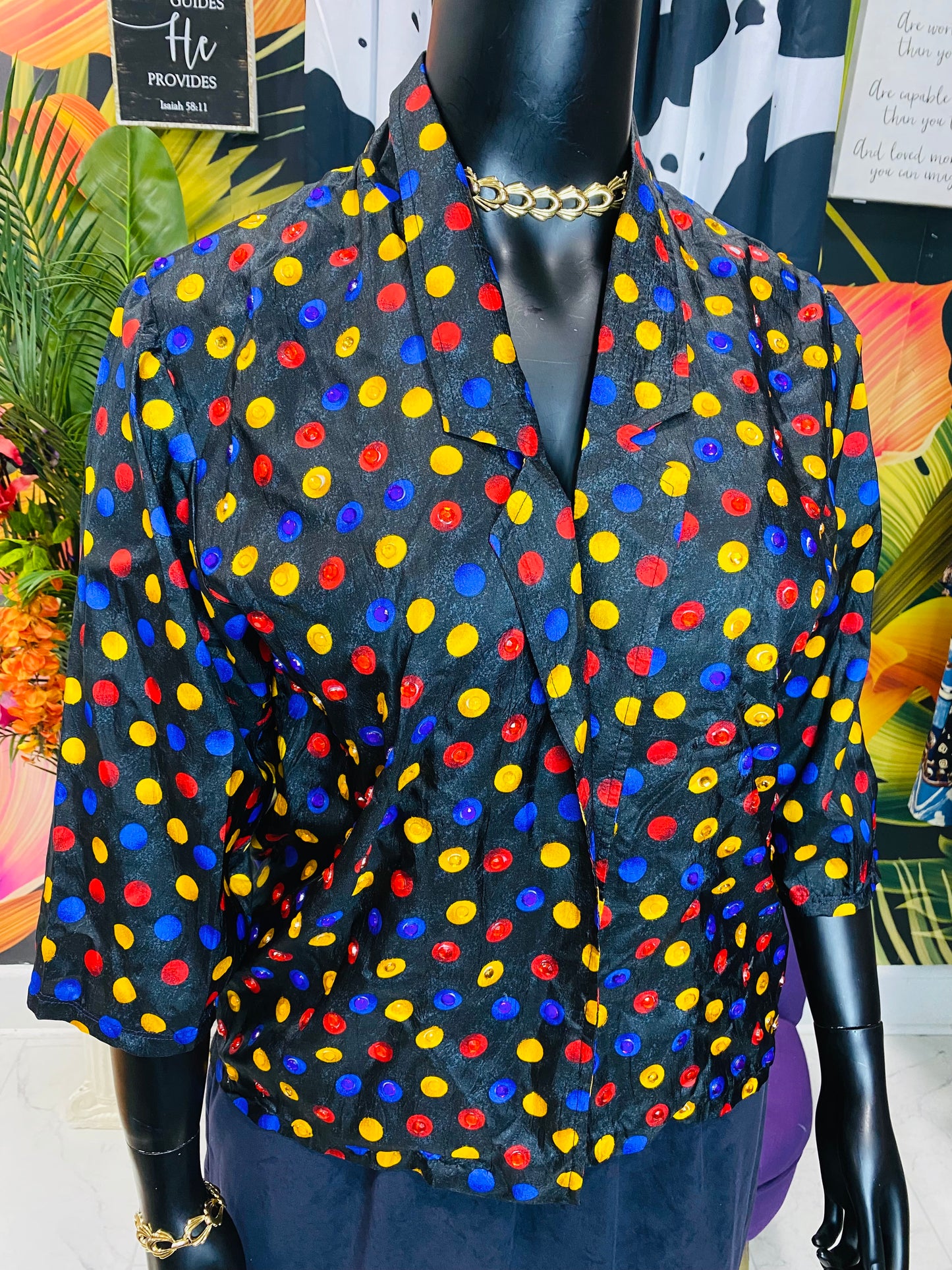 Vintage Colorful Studs Short Blazer