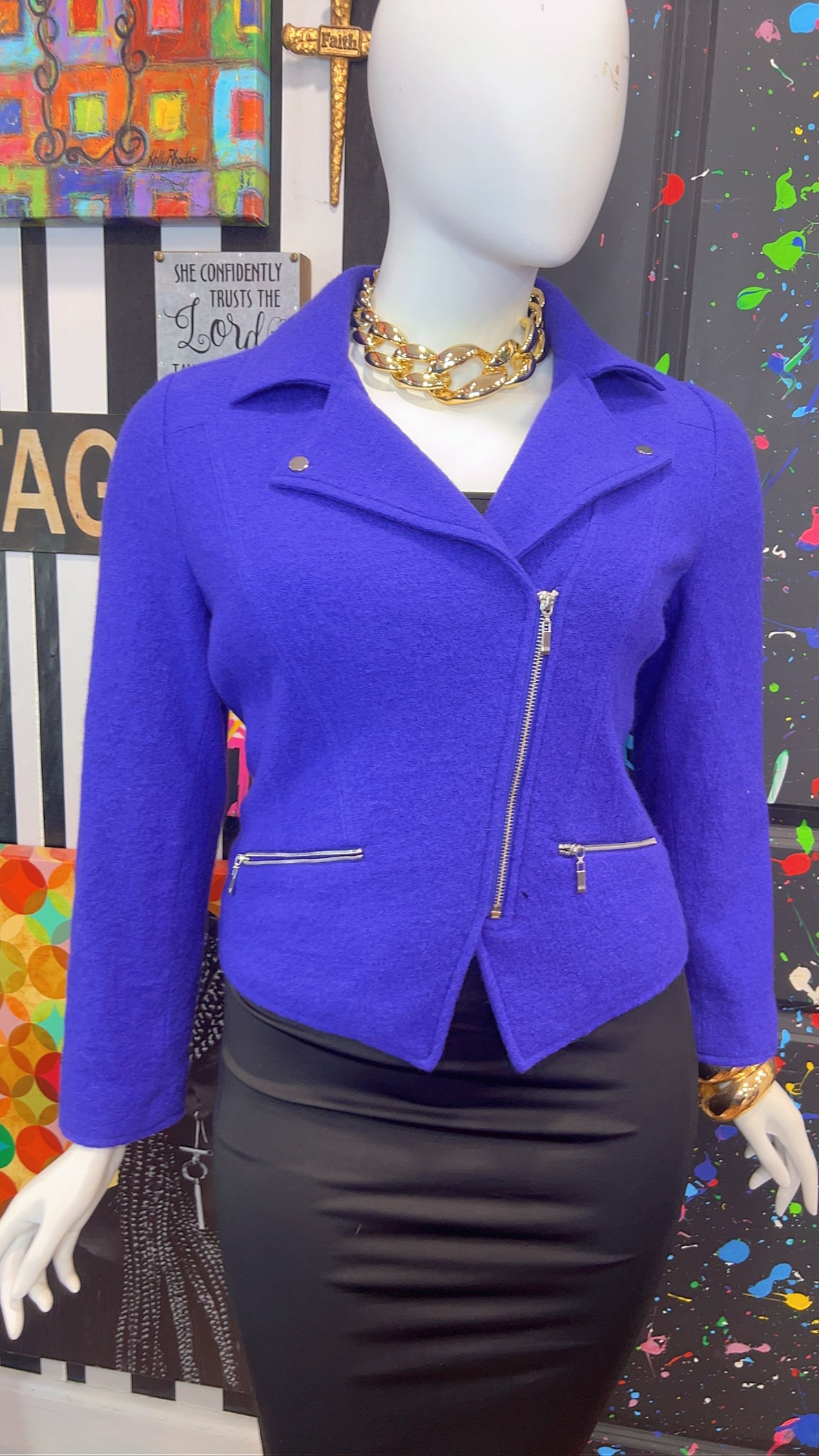 Vintage Cropped Purple Blazer (14)