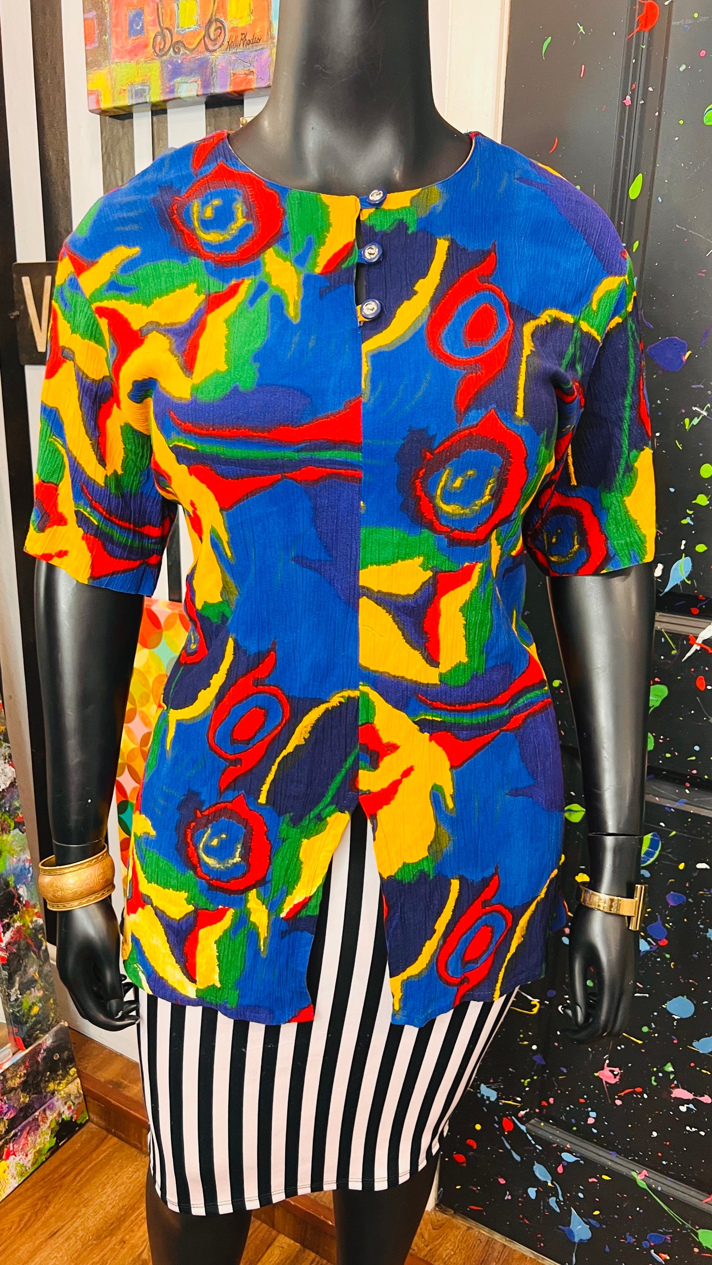 Vintage CM Shapes Rayon Blouse (20)