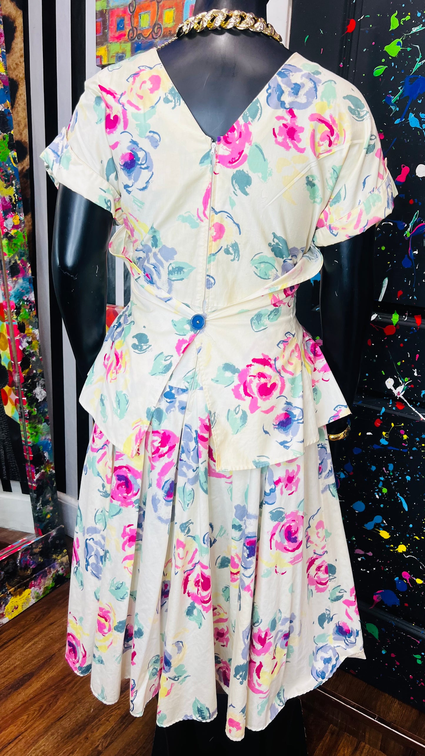 Vintage Floral Print Dress (18W)
