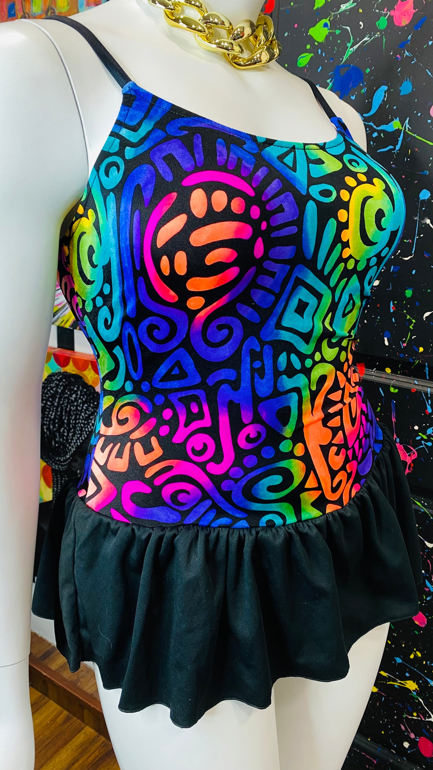 Vintage Abstract Swim Suit (22W)