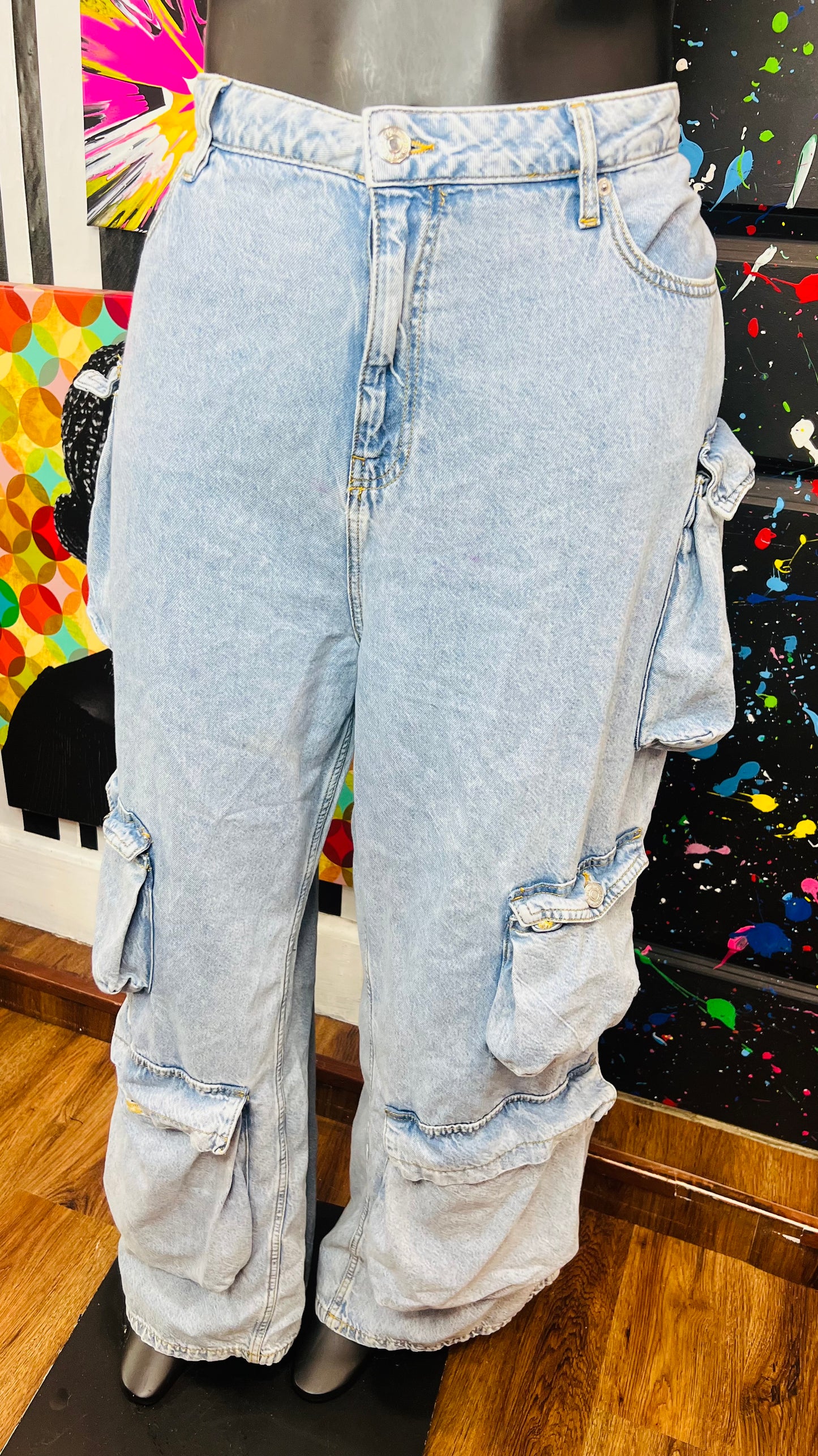 Baggy Oversized Denim Cargo Jeans (18)