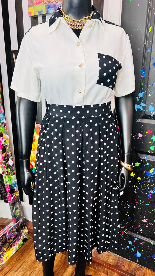 Vintage Polka Dot Skirt Set (12/14)