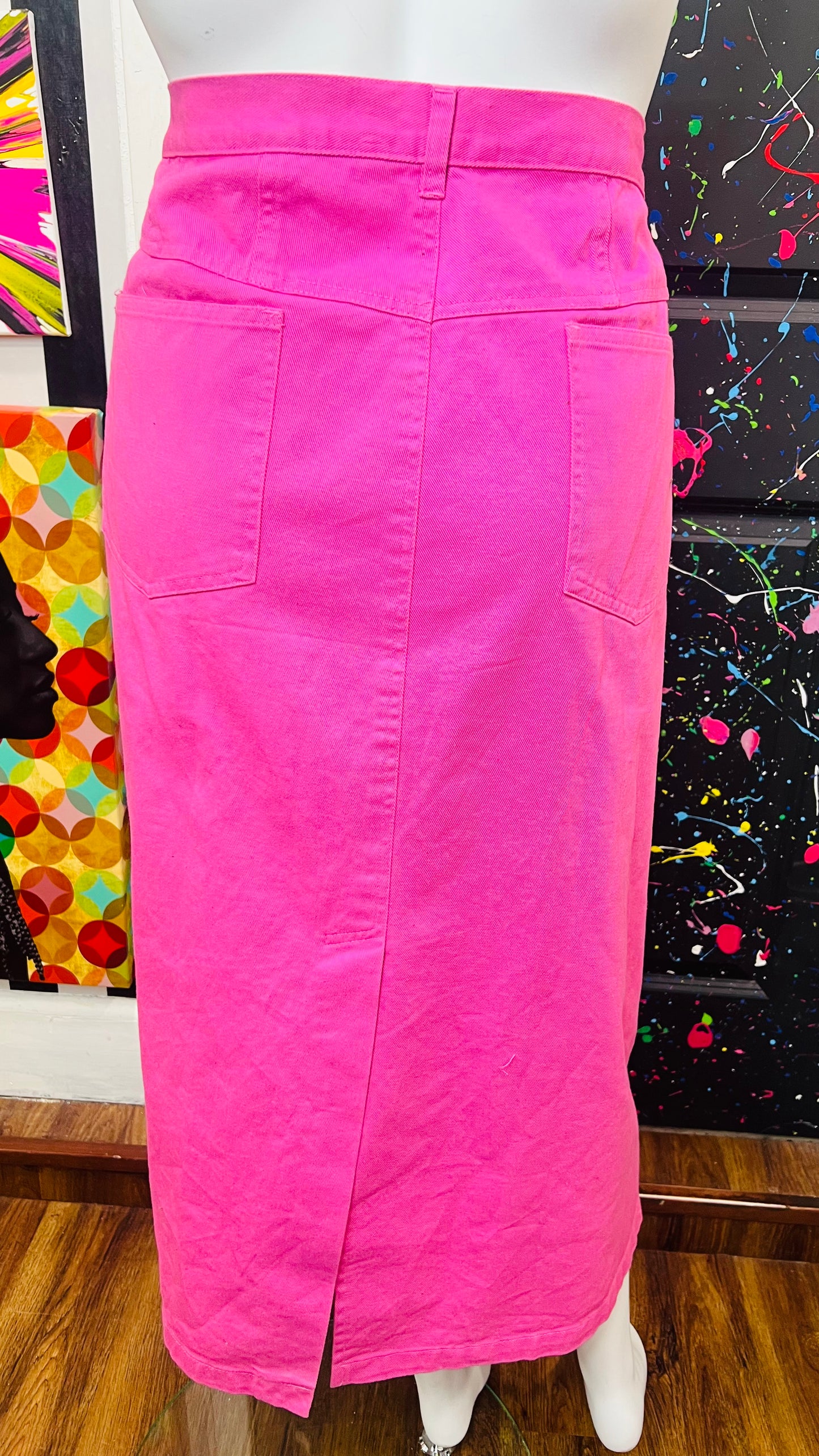 Vintage Denim Pink Skirt (28W)