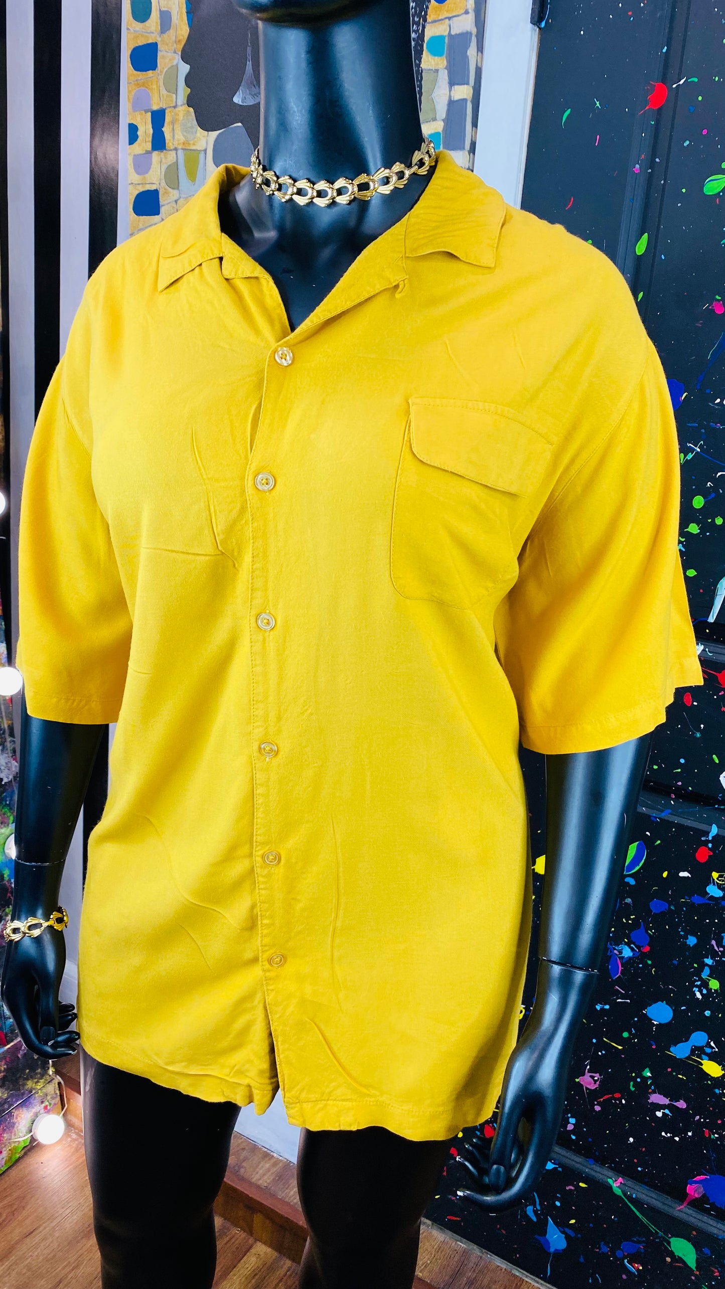 Gold Short Sleeve Blouse