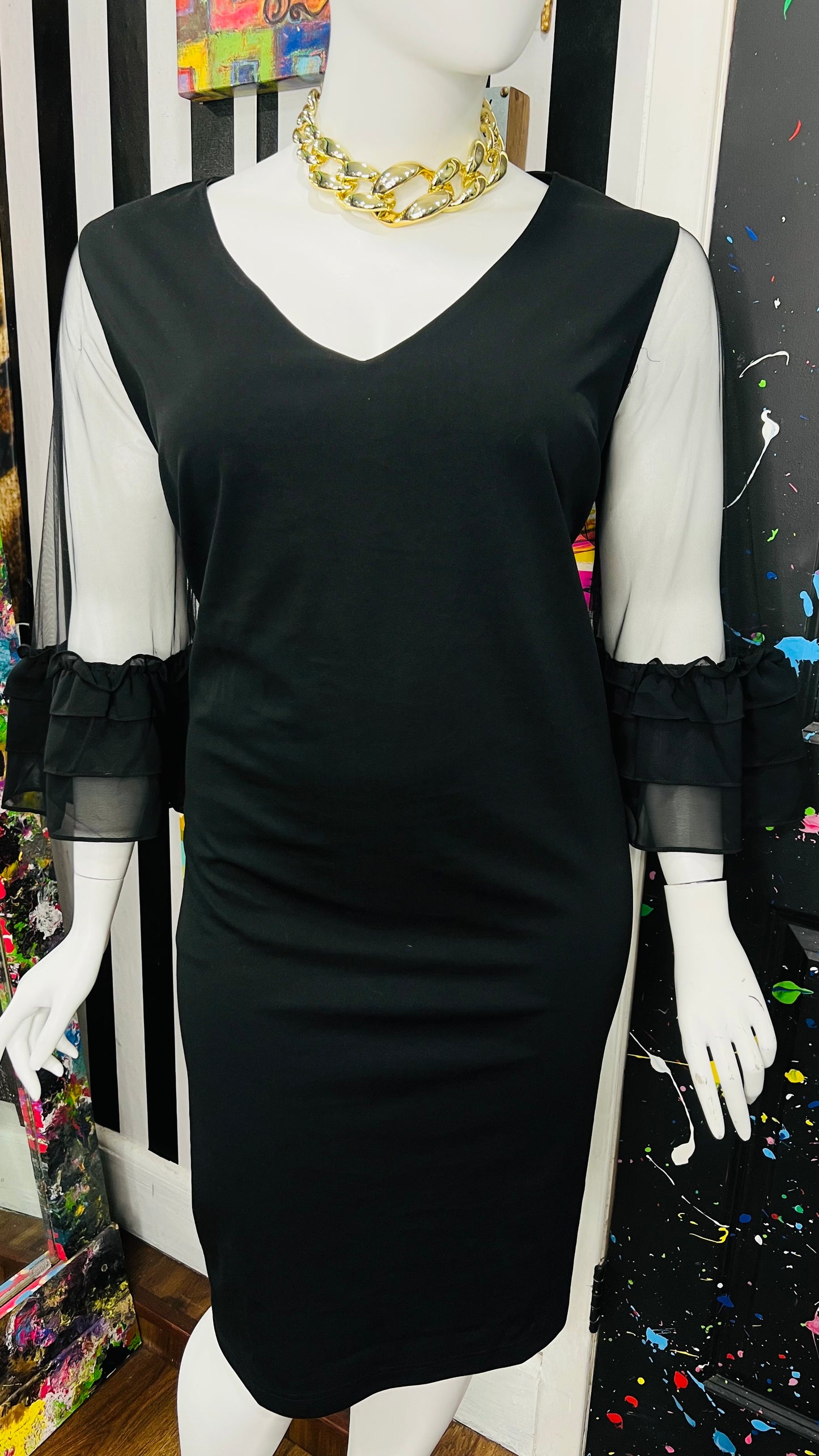 Vintage Inspired Sheer Arms Dress (24)