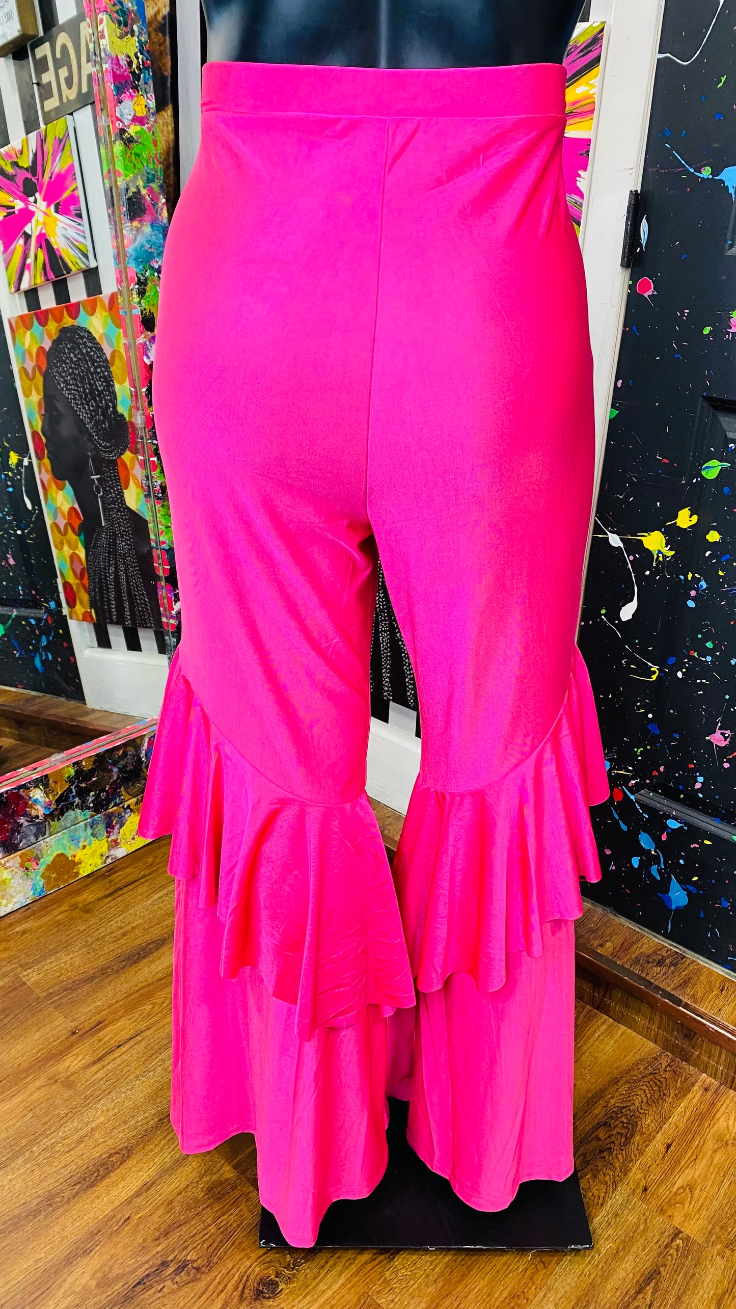 New w/ Tags Fuchsia Ruffle Bell Bottoms (22/24)