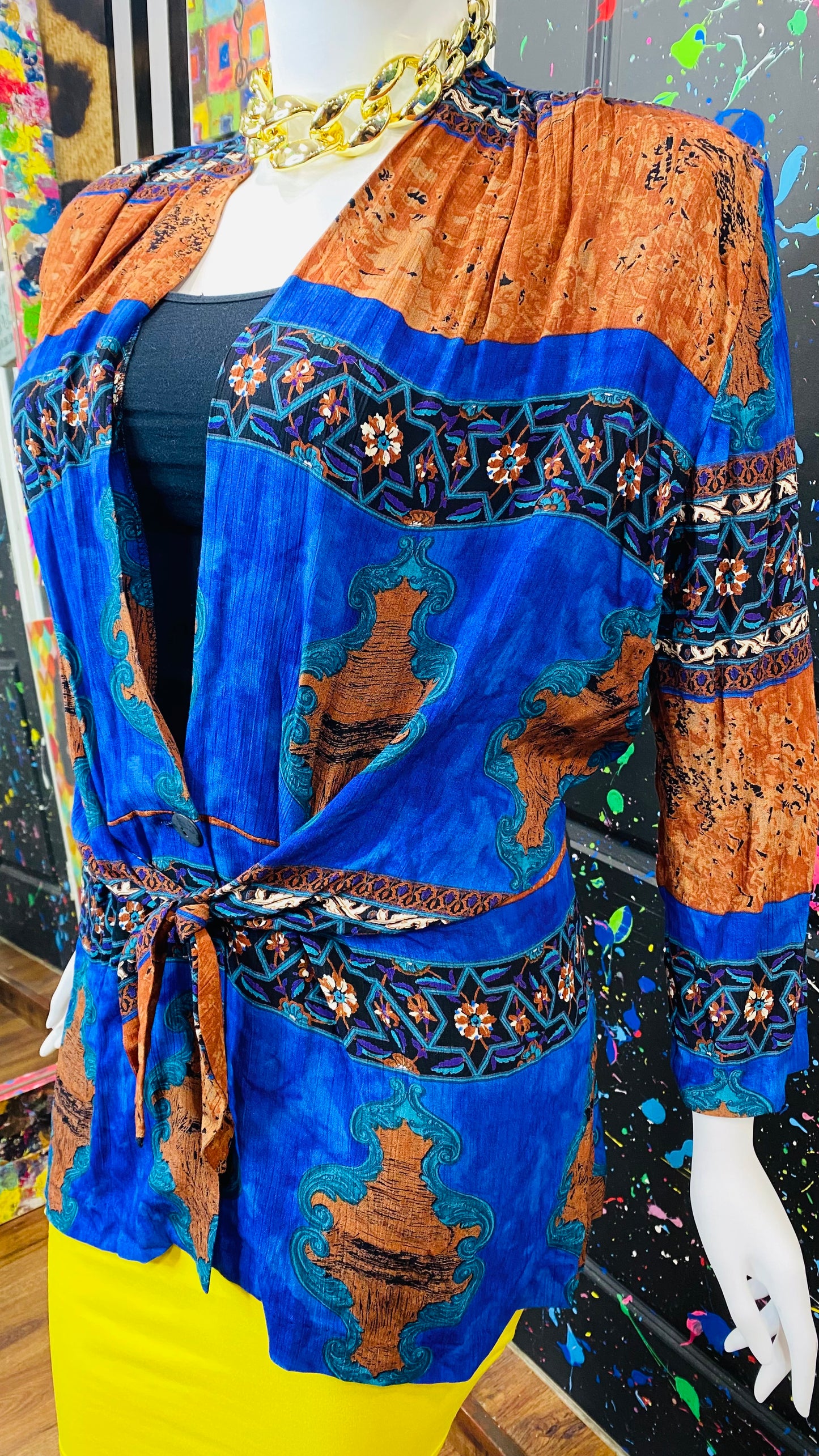 Vintage Abstract Rayon Blazer (16)