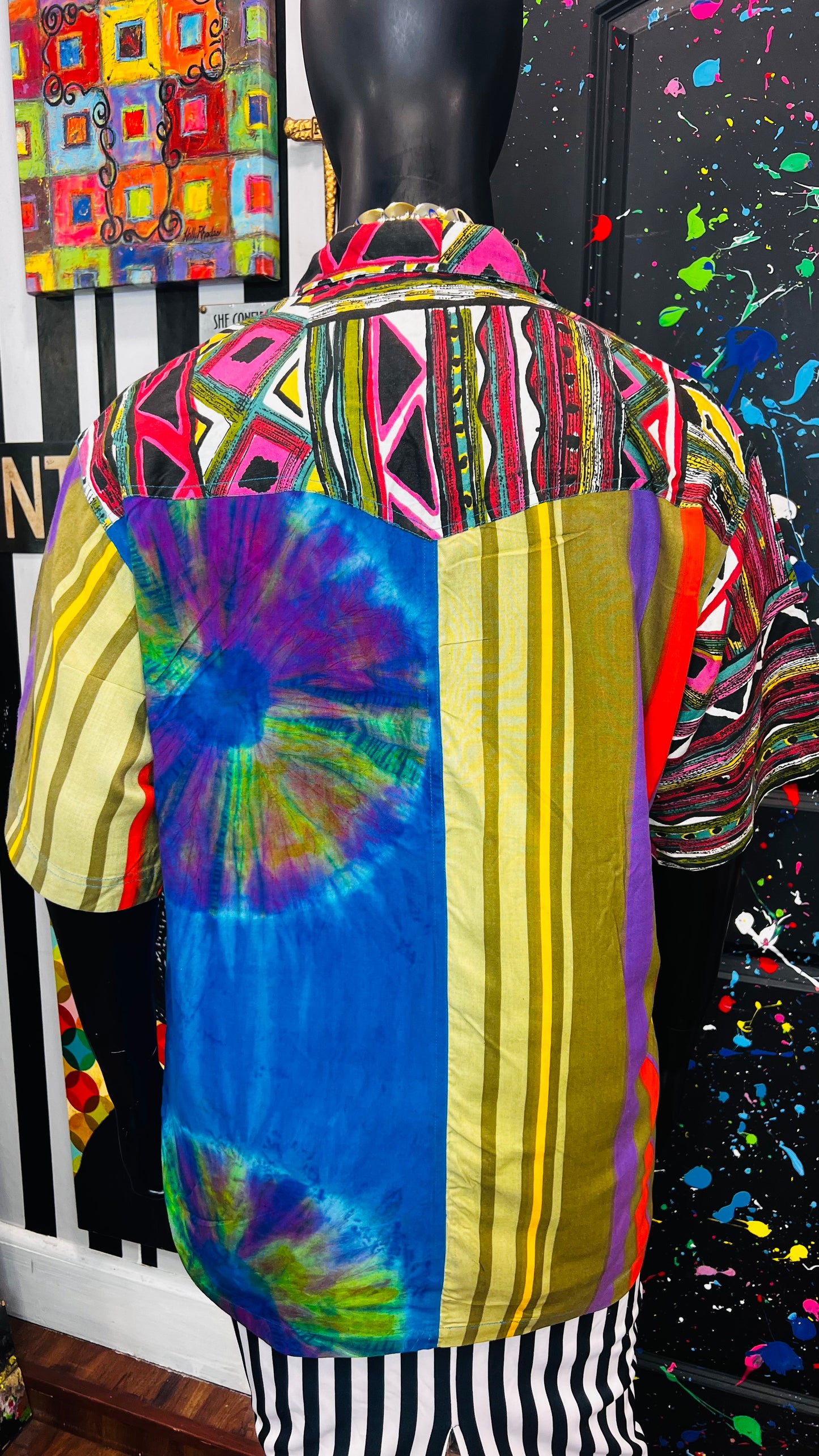 Vintage Abstract Mix Print Blouse (18)