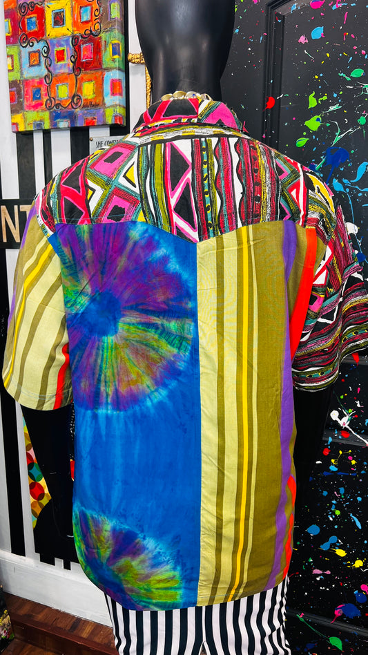 Vintage Abstract Mix Print Blouse (18)