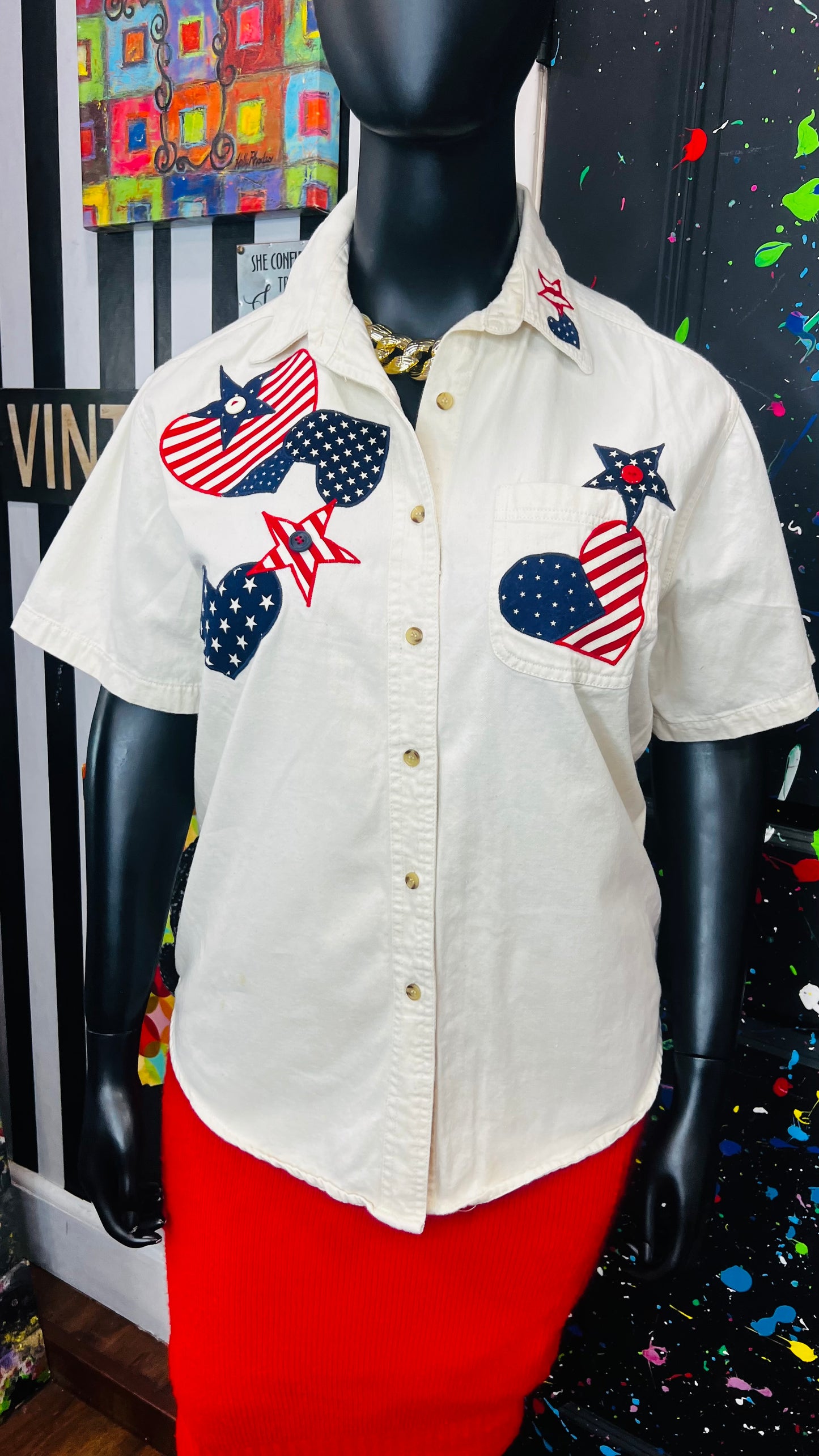 Vintage American Flag Blouse (16)