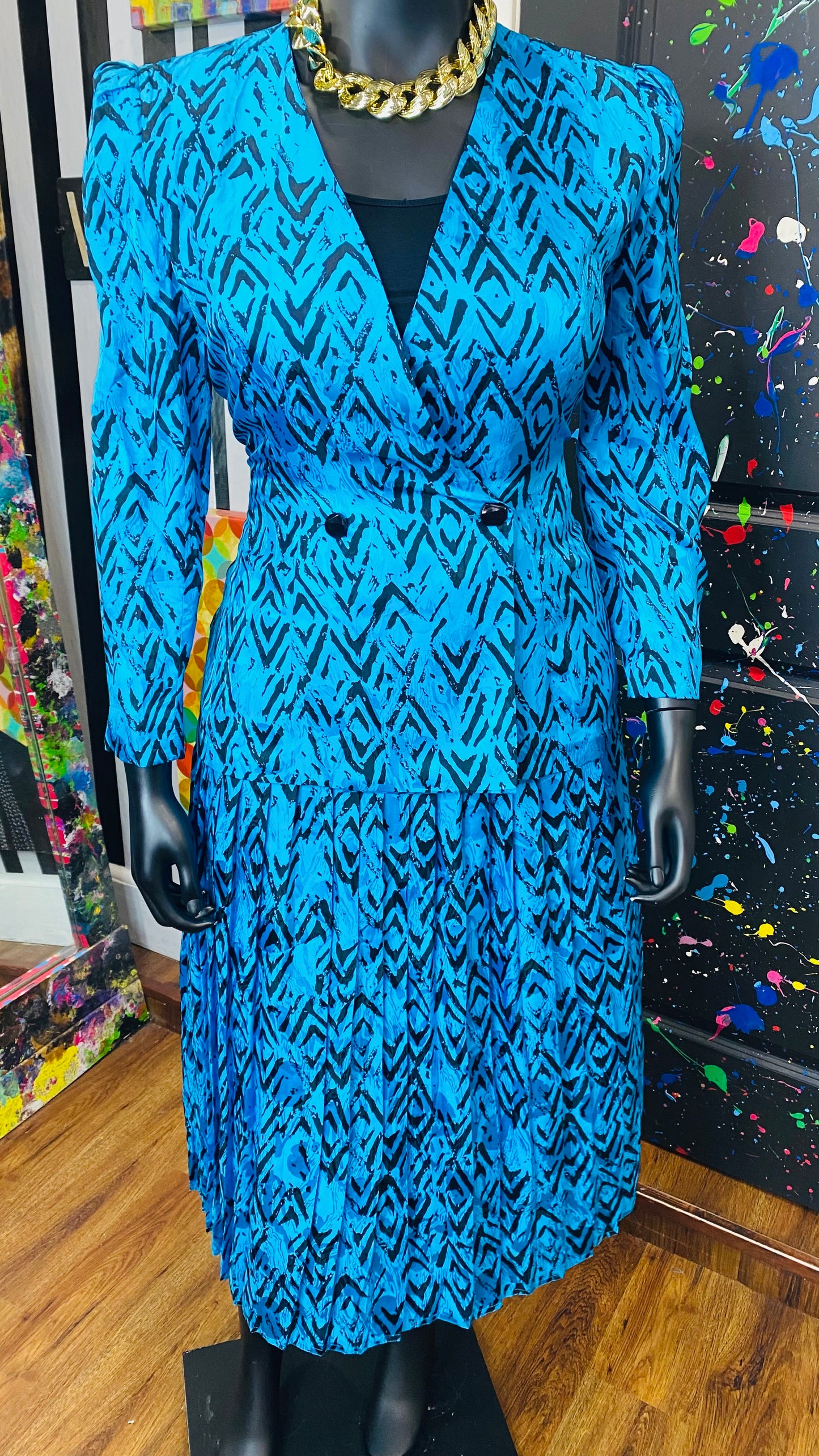 Vintage 100% Silk Skirt Suit (14)