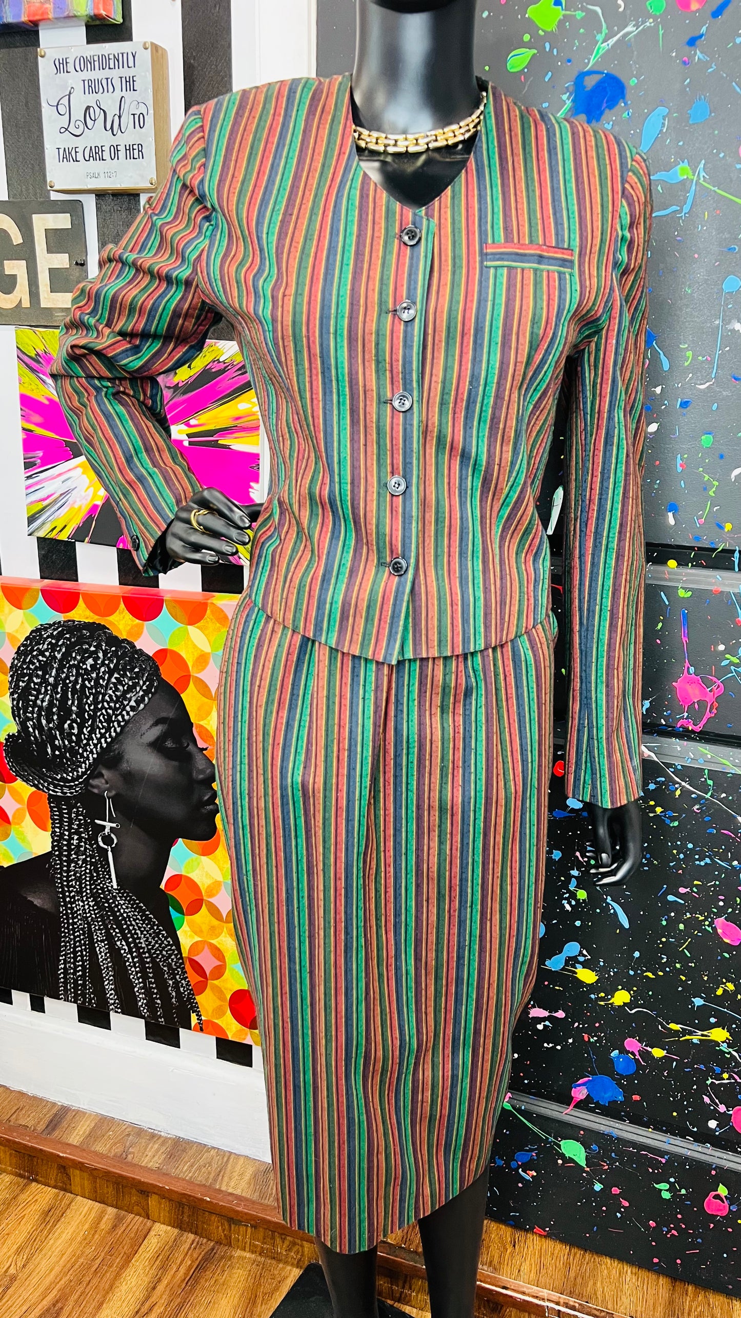 Vintage Striped Skirt Set (12)