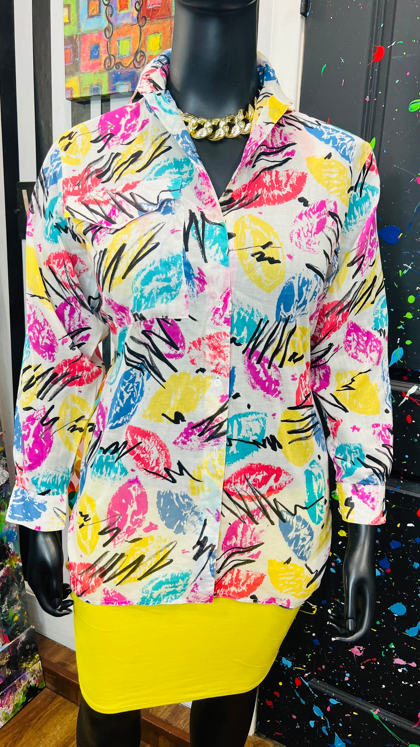 Vintage 80’s Semi Sheer Blouse (14)