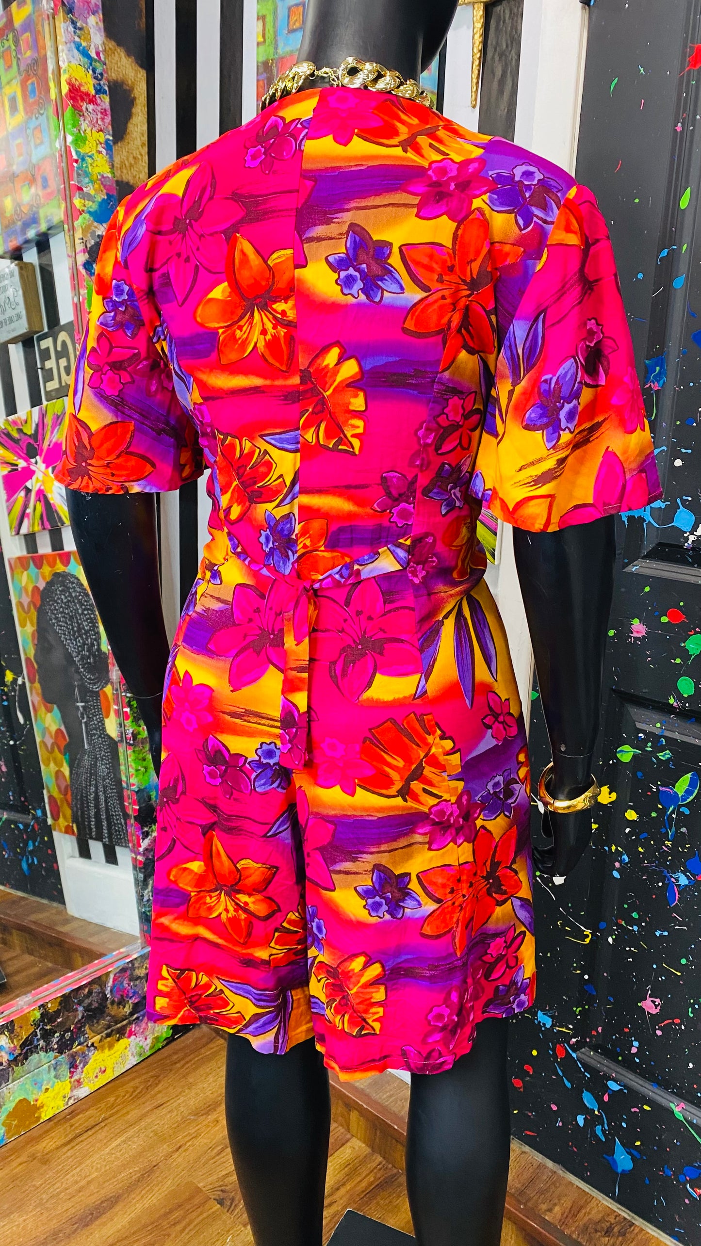 Vintage Rayon Floral Romper (18)