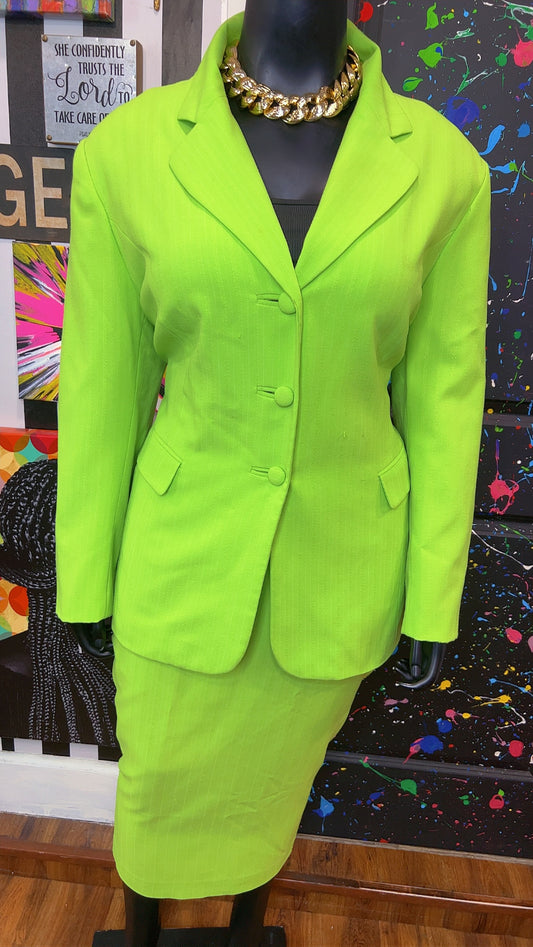 Vintage Green Skirt Suit (20)