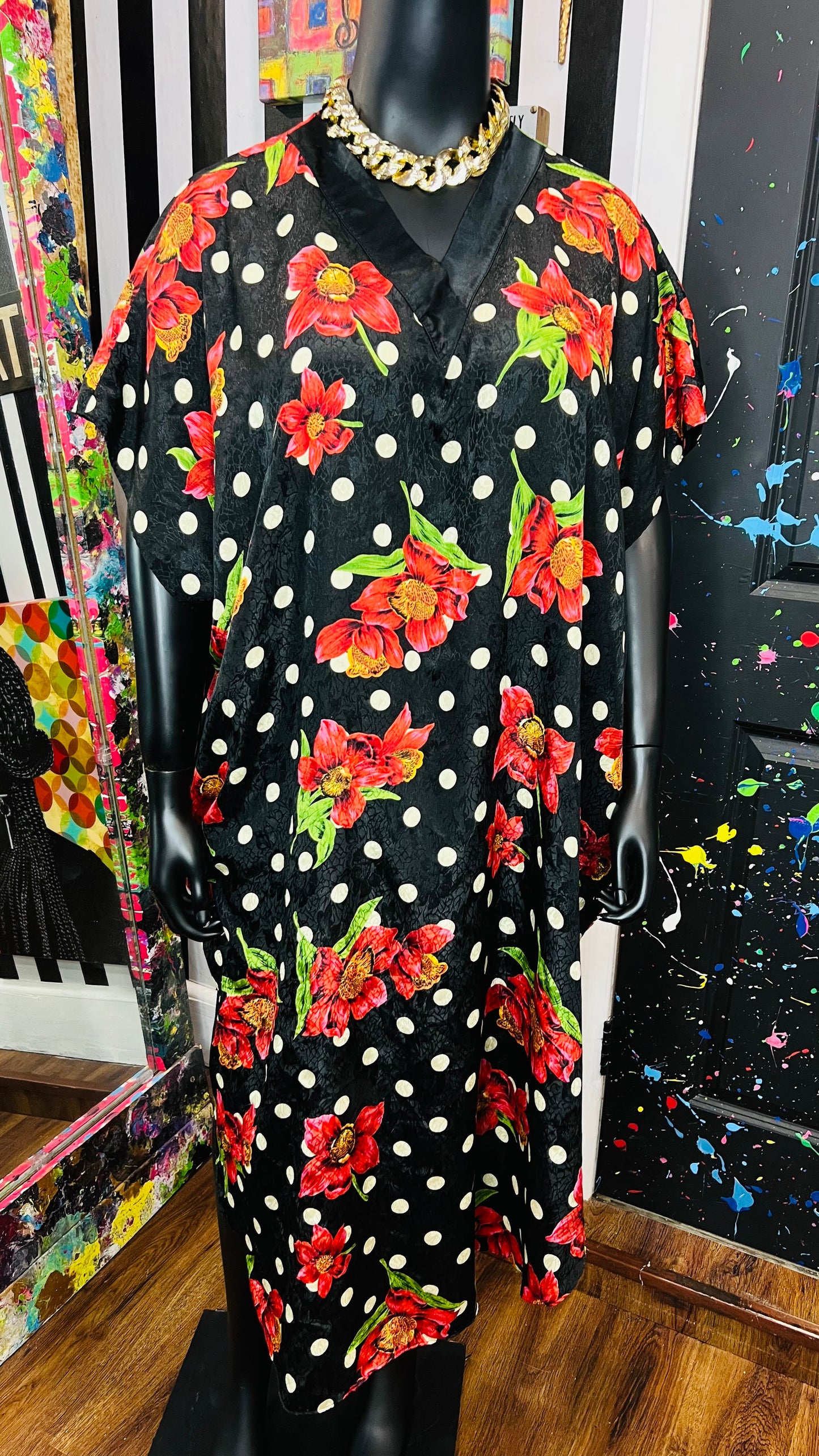Vintage Polka Dot Kaftan (OS)
