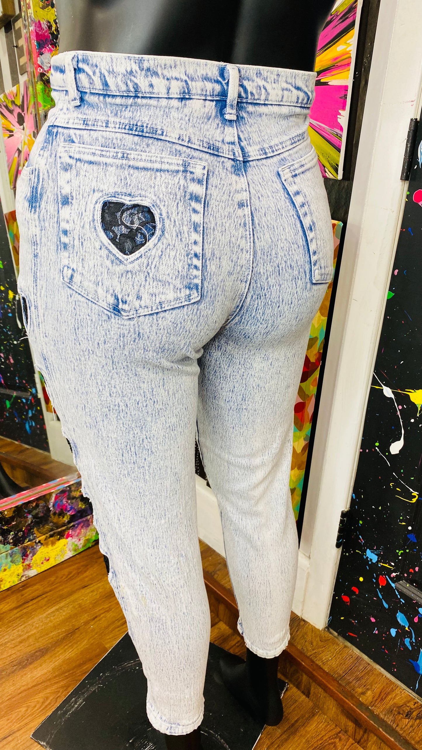 Vintage Stefano International Stonewash & Lace Jeans (14)