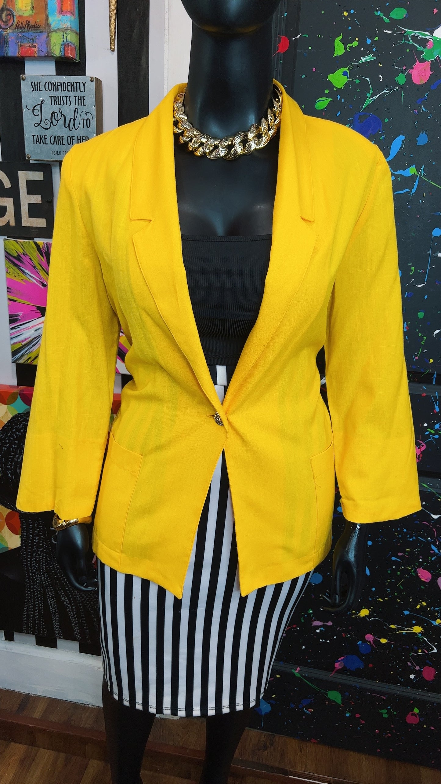Vintage Yellow Blazer (16)