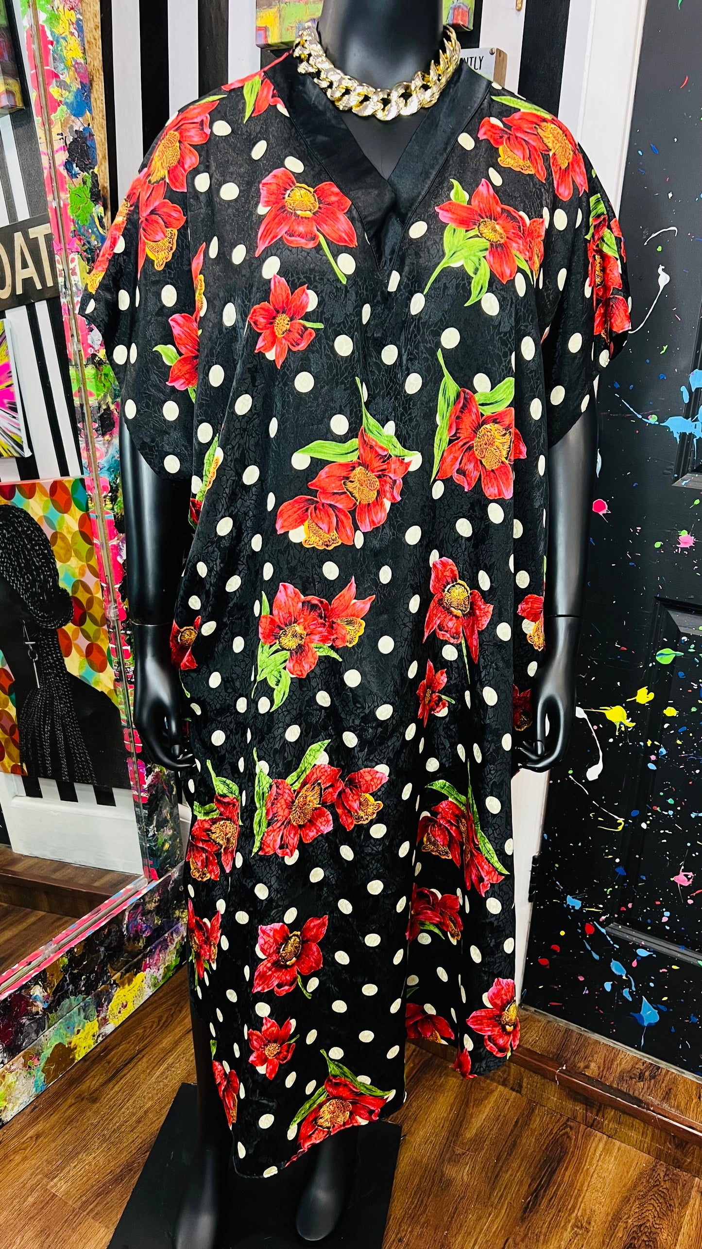 Vintage Polka Dot Kaftan (OS)