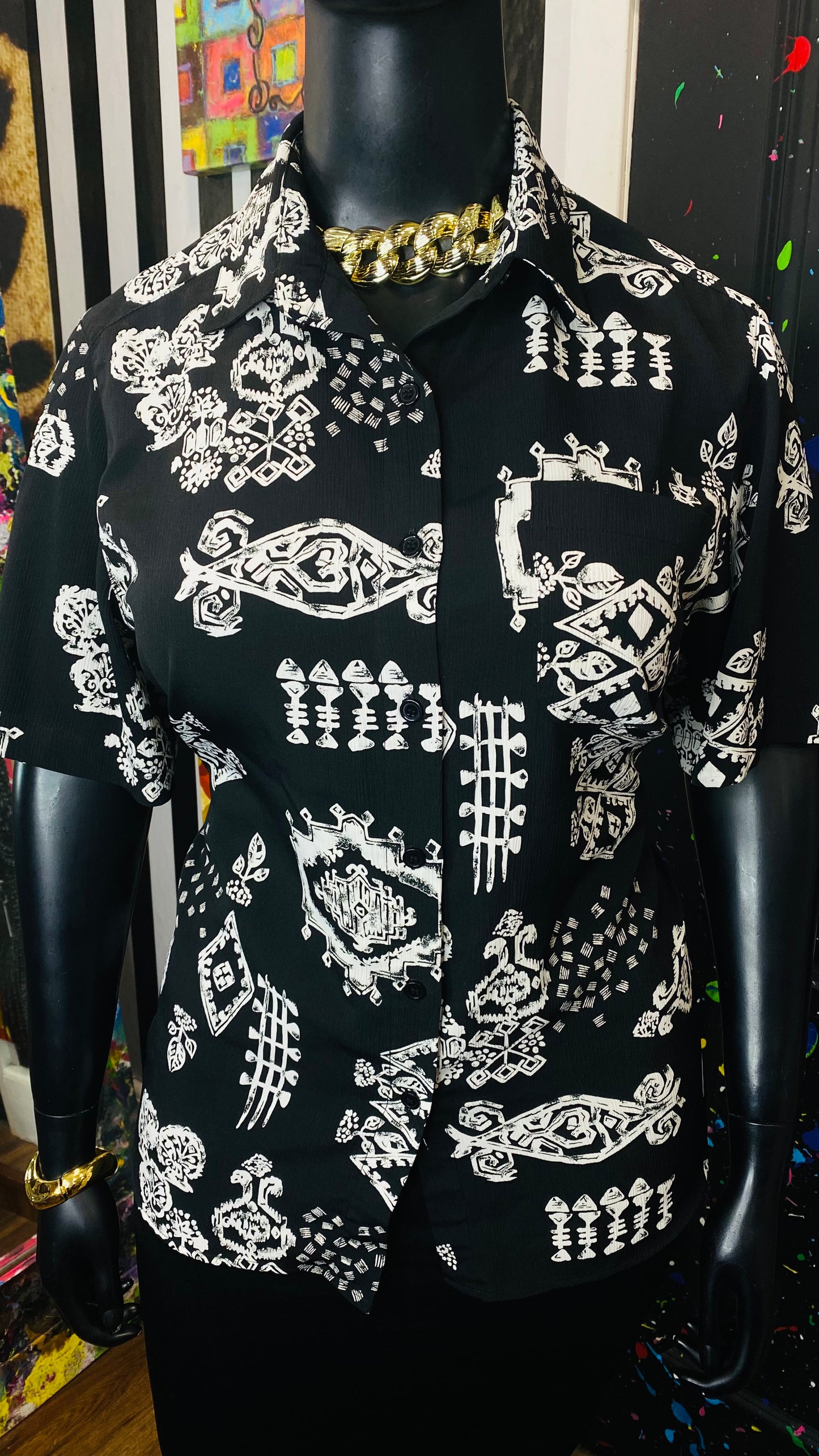 Vintage Black & White Blouse (14)