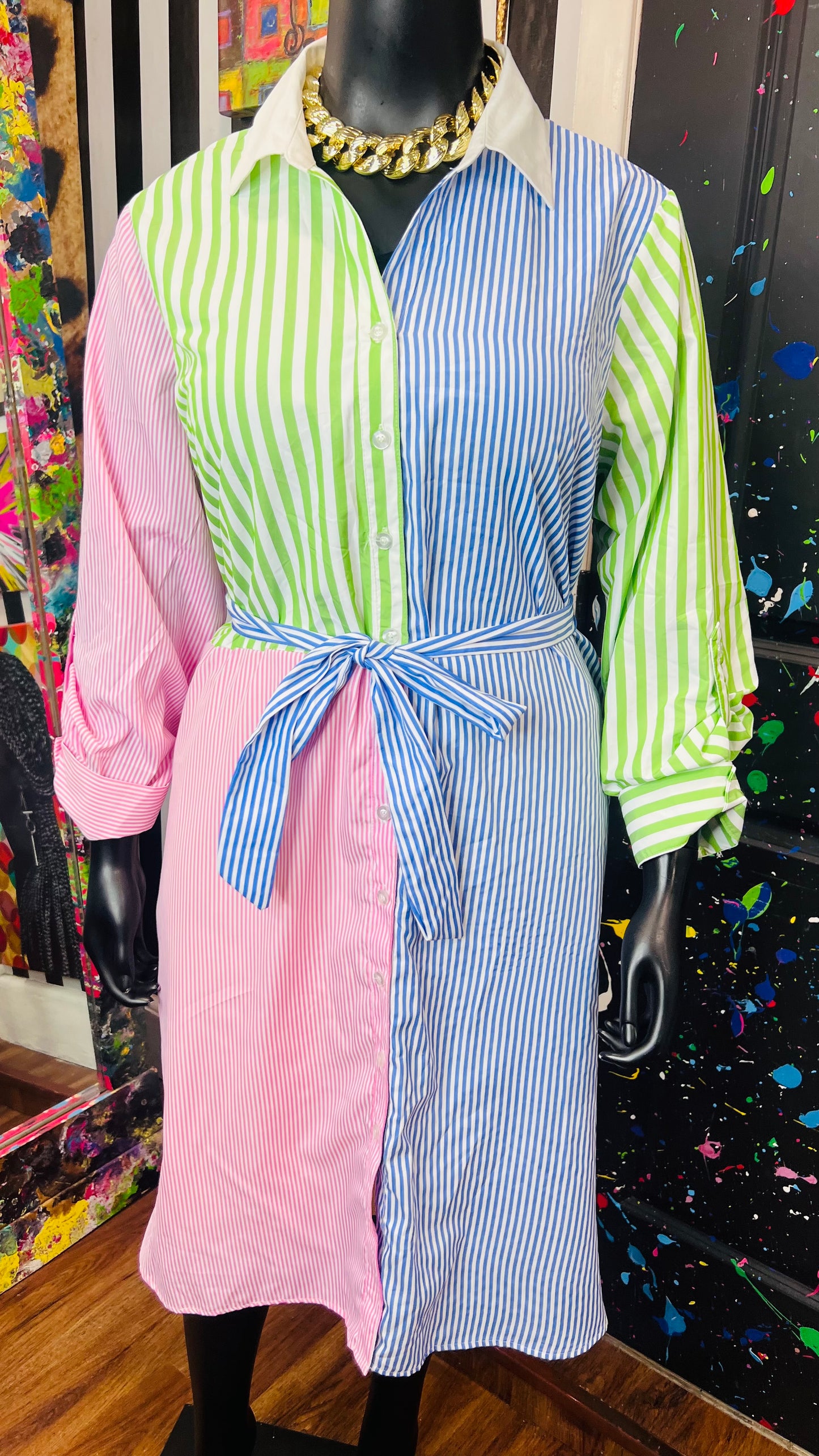 Lane Bryant Cotton Striped Dress - New w/Tags (22/24)