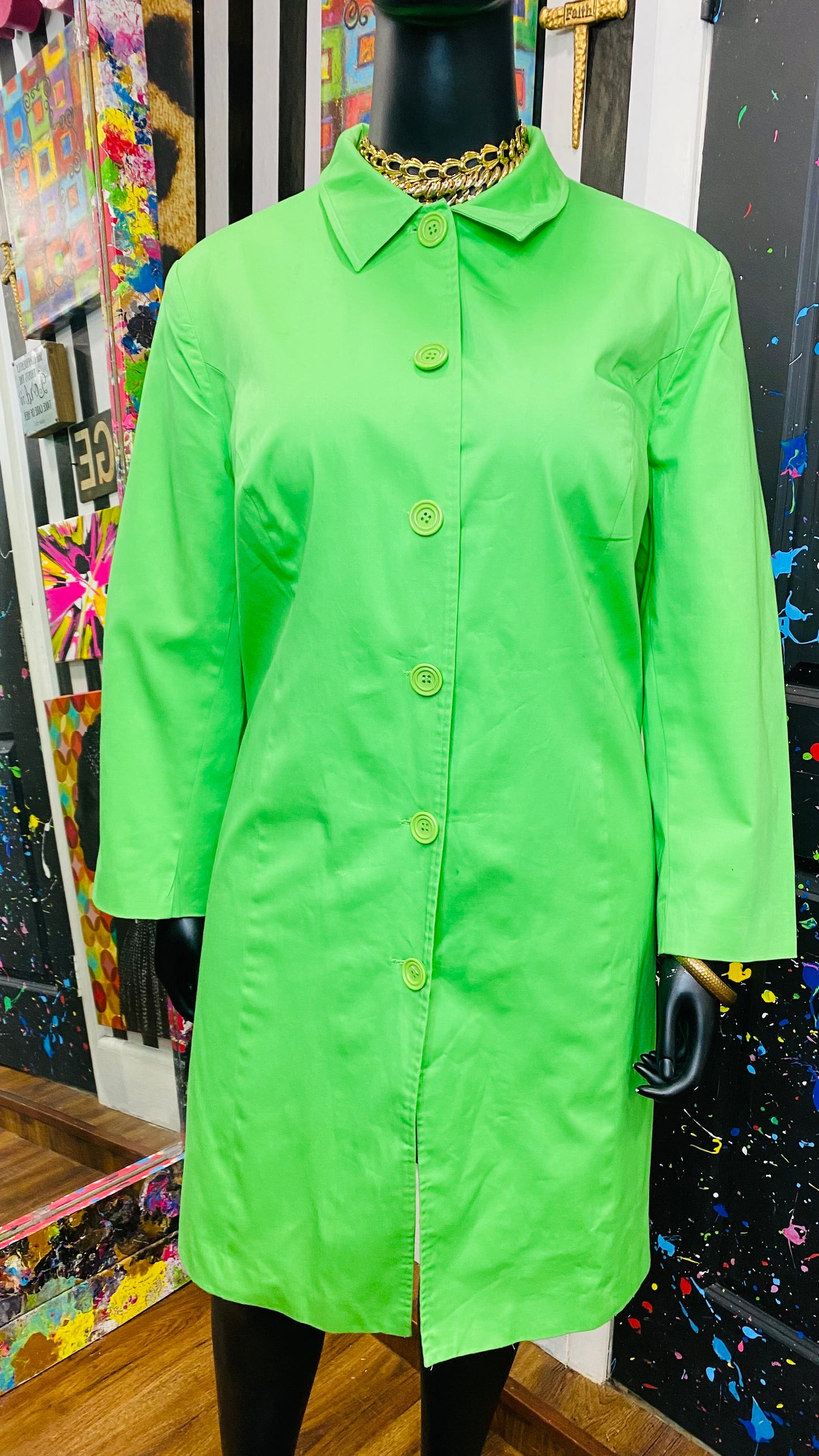 Vintage Y2K Long Green Jacket (18)