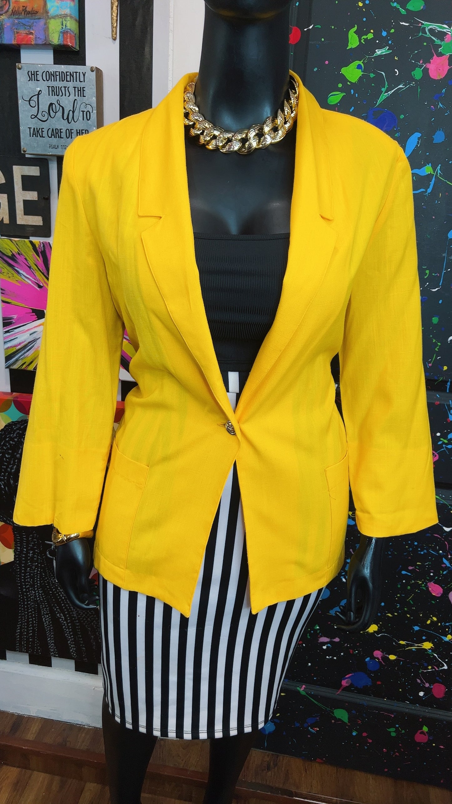 Vintage Yellow Blazer (16)