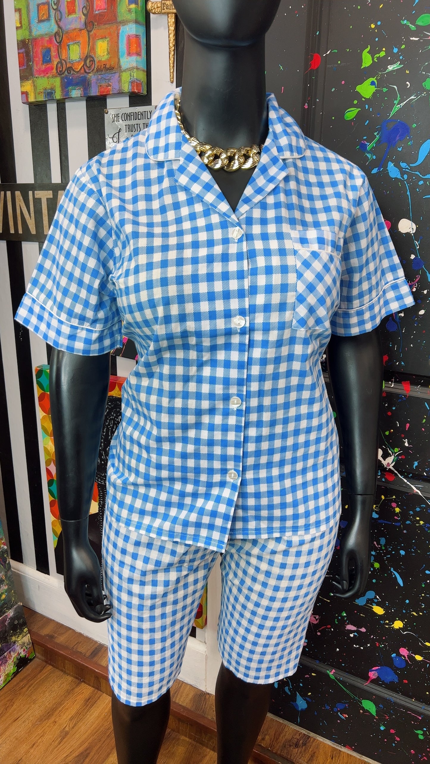 Vintage Blue & White Shorts Set (18)