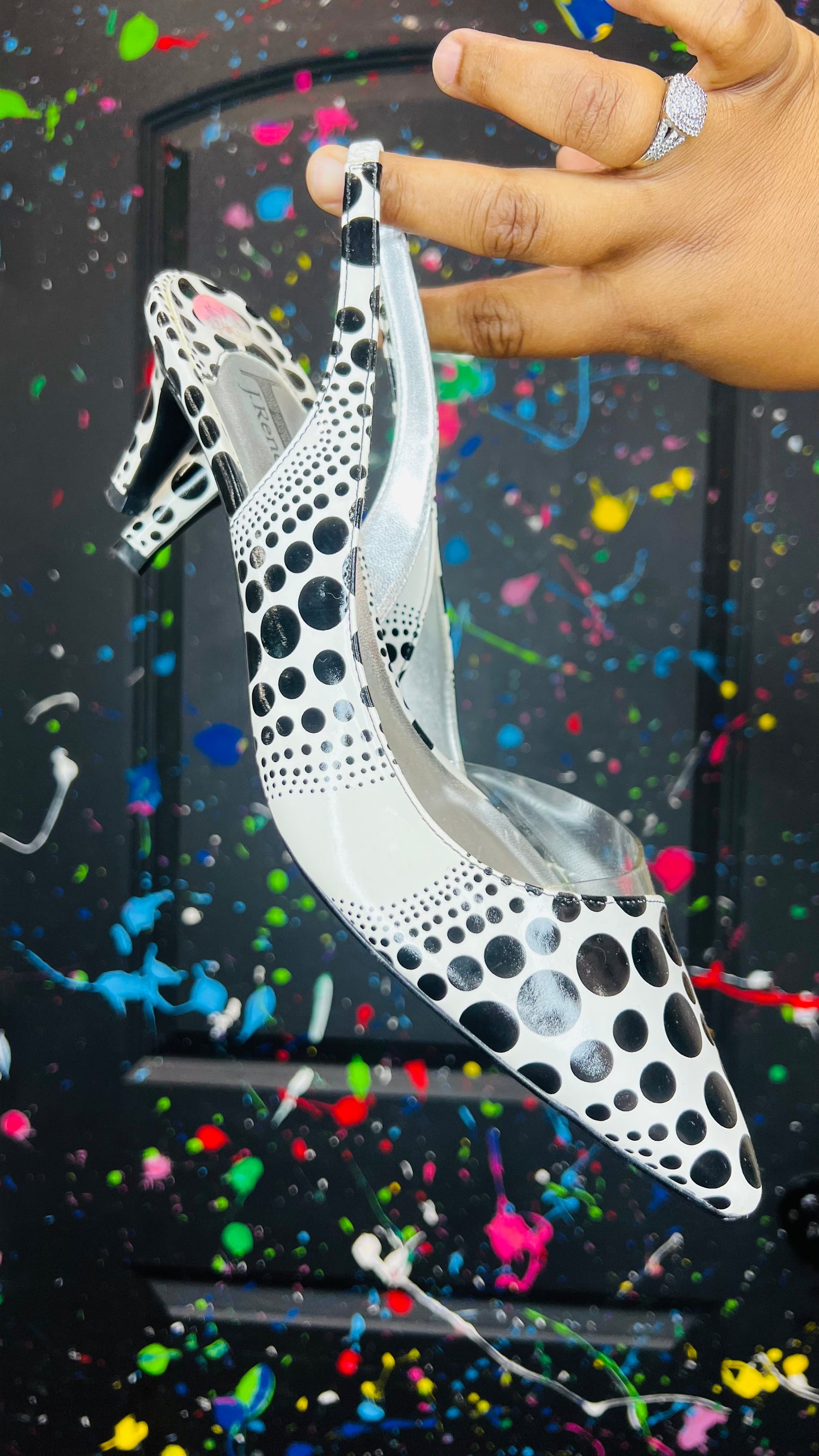 Vintage Polka Dot Sling Back Heels - Never Worn(10)