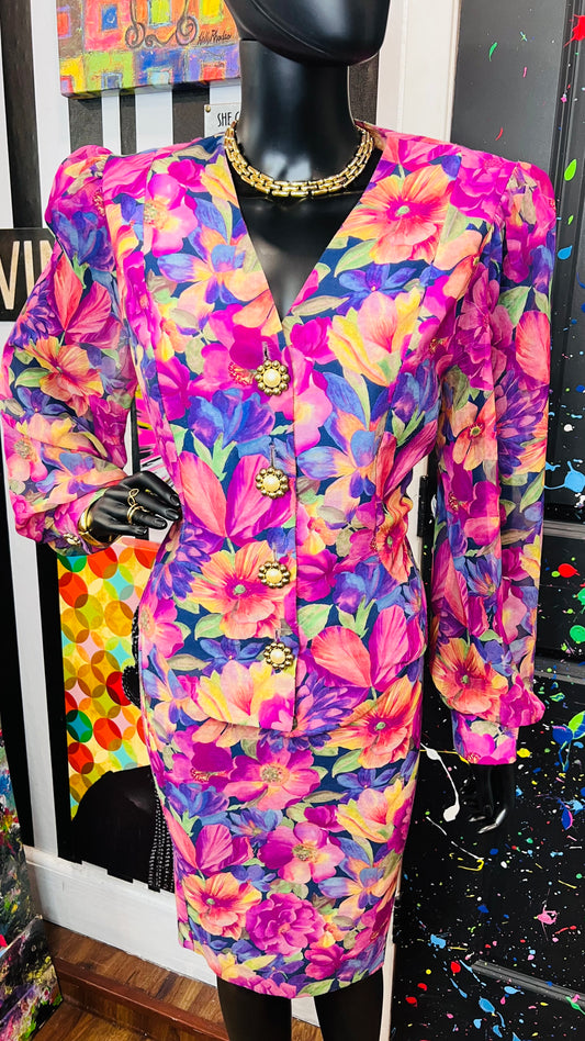 Vintage Sheer Arms Skirt Suit (14)