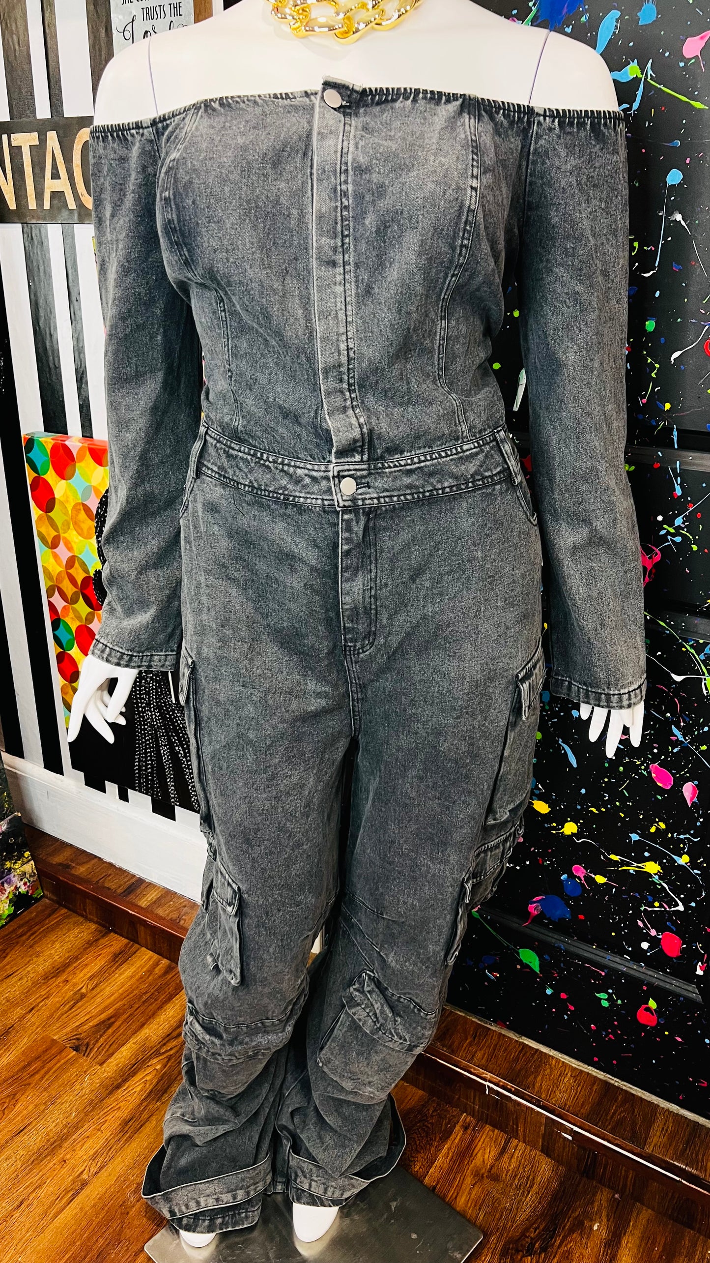 Vintage Inspired Denim Jumpsuit- New w/ Tags (18)