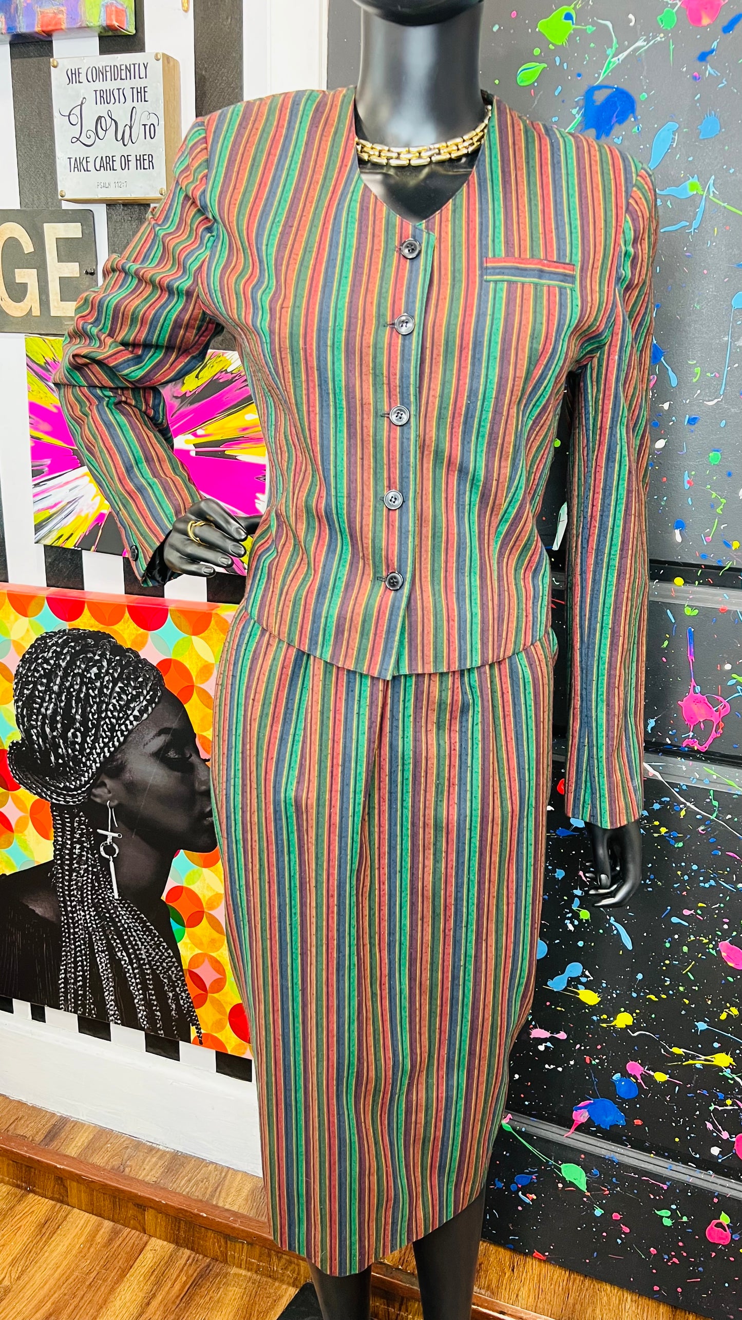 Vintage Striped Skirt Set (12)