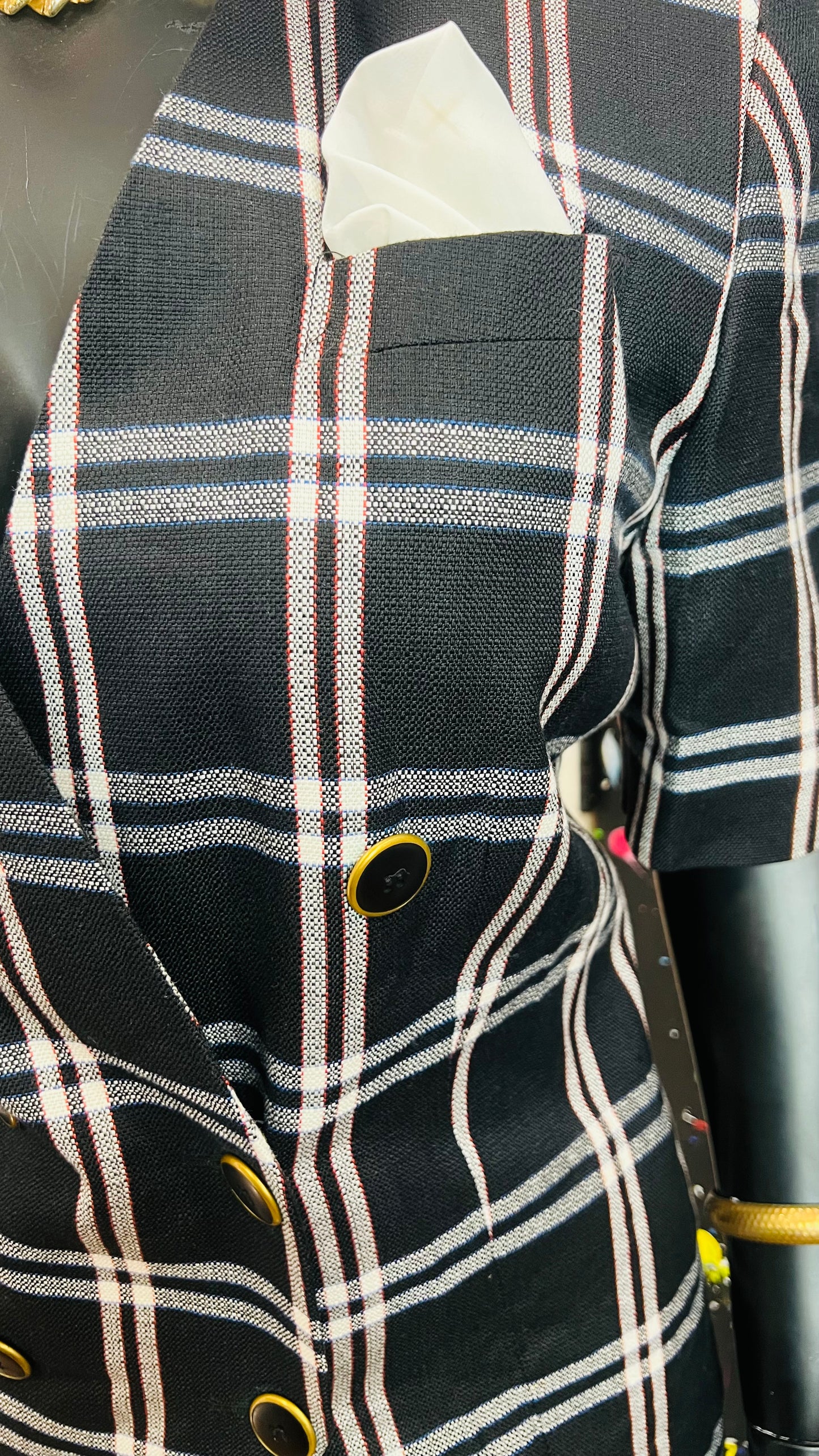 Vintage Double Breasted Short Sleeve Blazer Suit (18W)