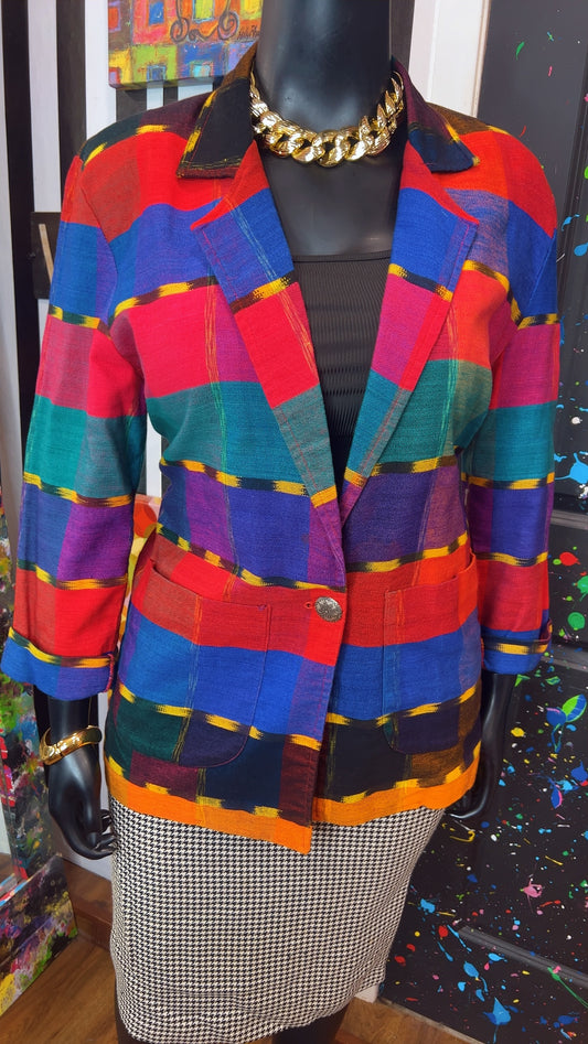 Vintage Plaid Colorful Blazer (18)