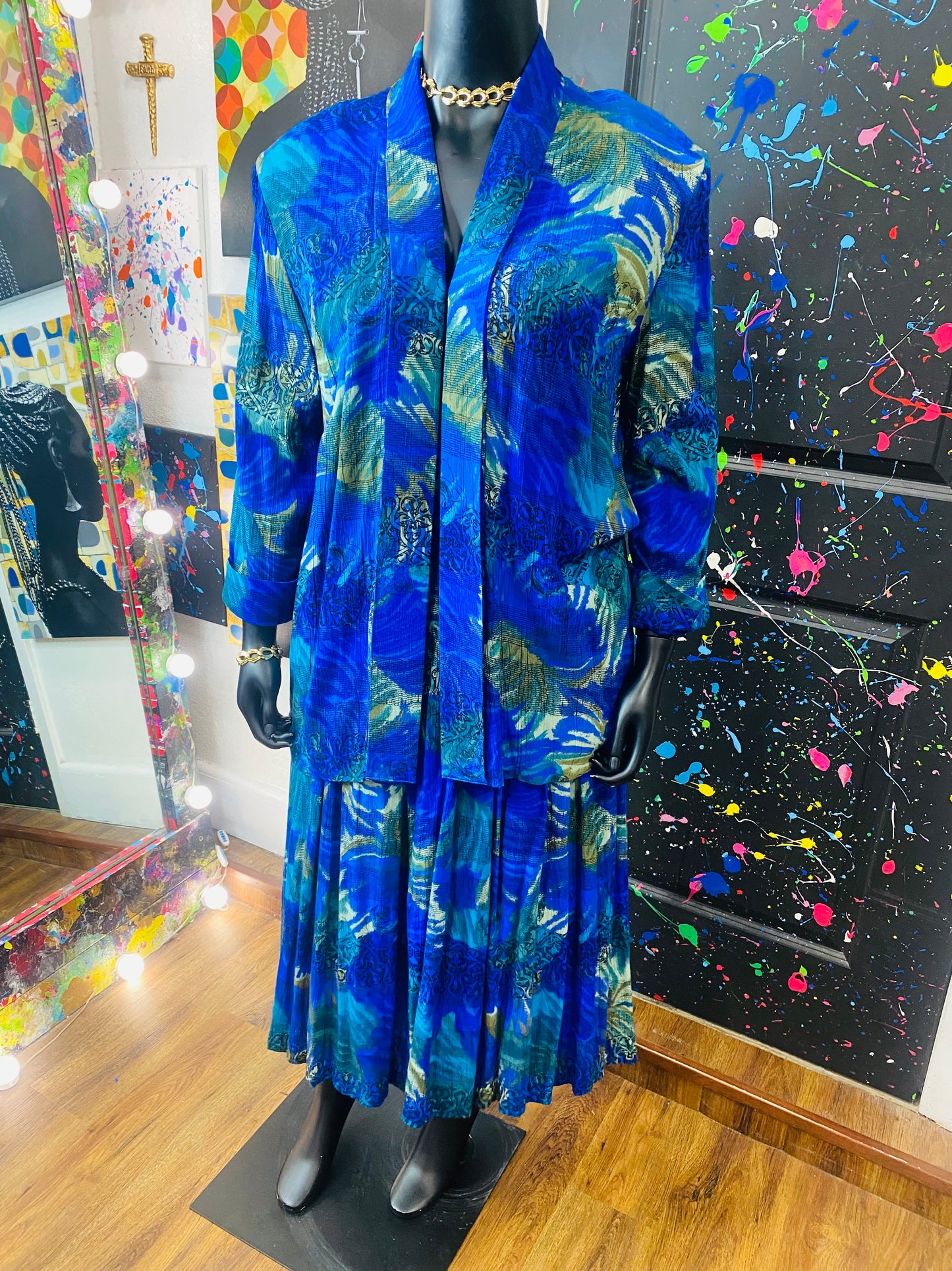 Vintage MIKAELA 2 piece Skirt Set