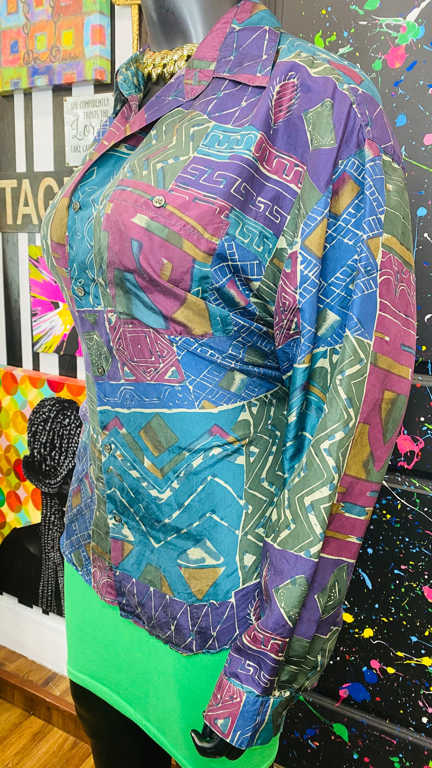 Vintage Funky Silk Blouse (20)
