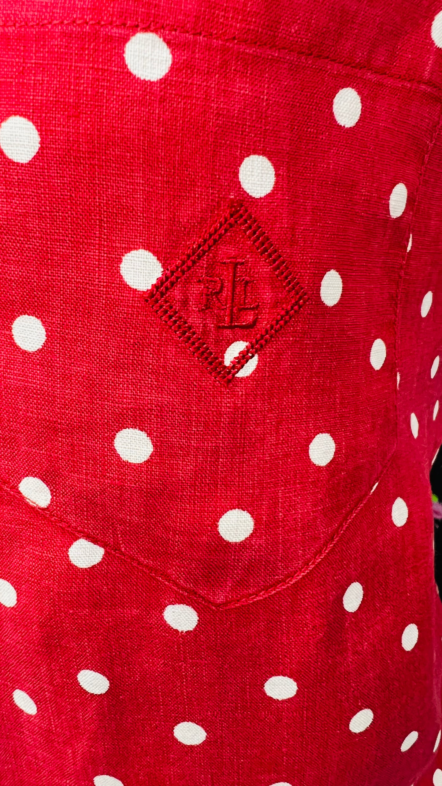 Vintage Ralph Lauren Red & Black Polka Dot Blouse
