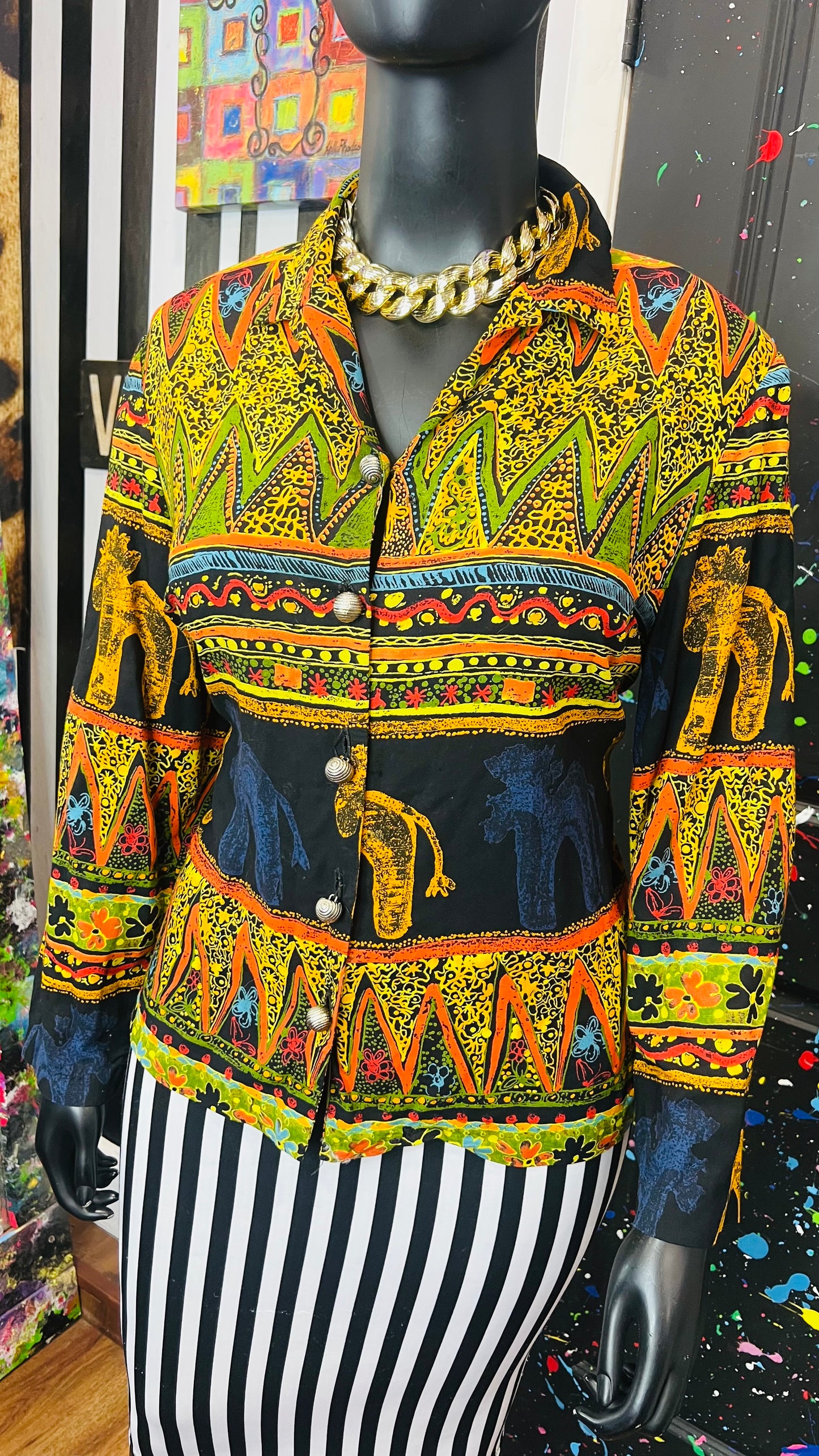 Vintage Abstract 90’s Rayon Blouse (18W)