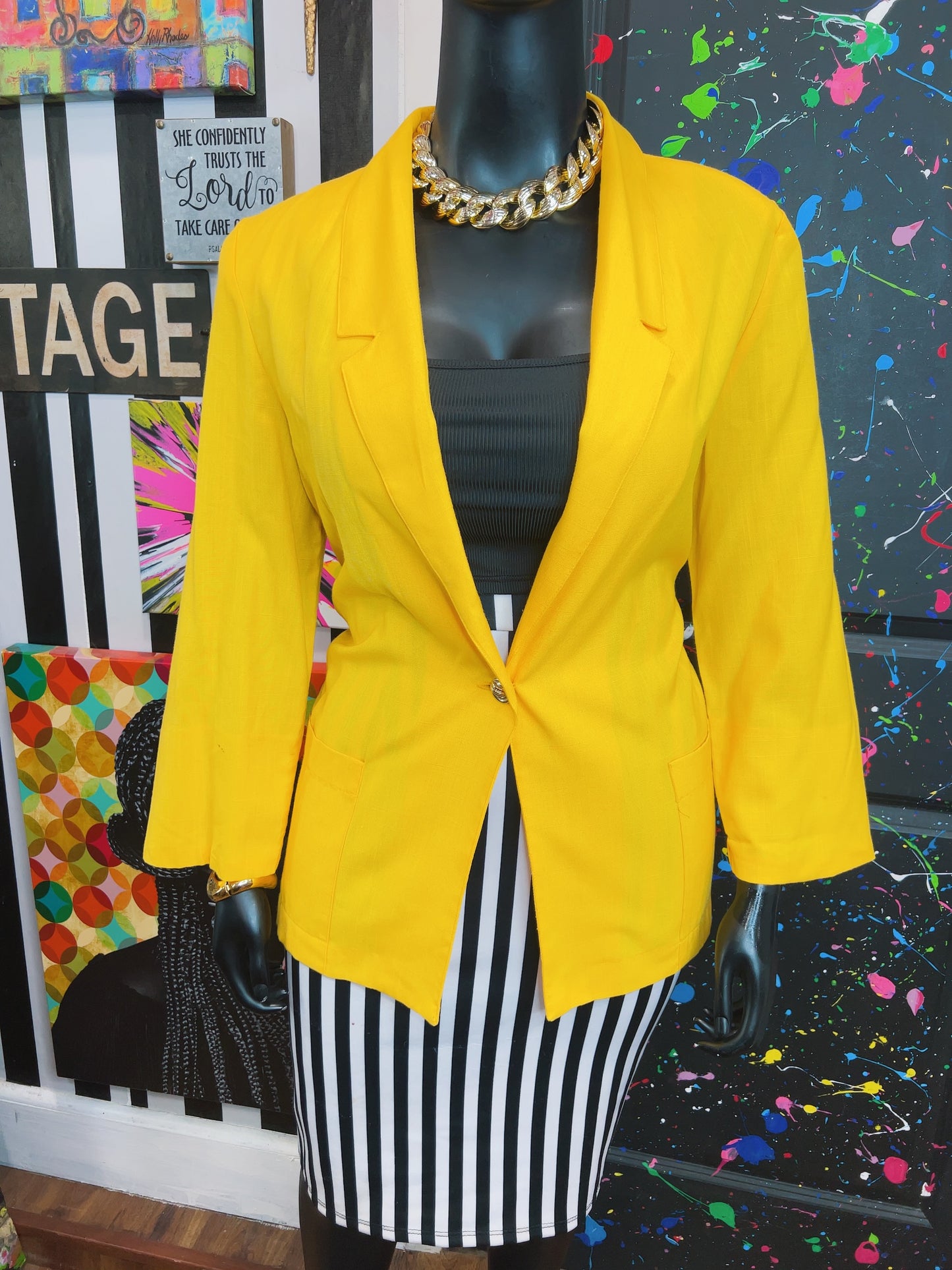 Vintage Yellow Blazer (16)