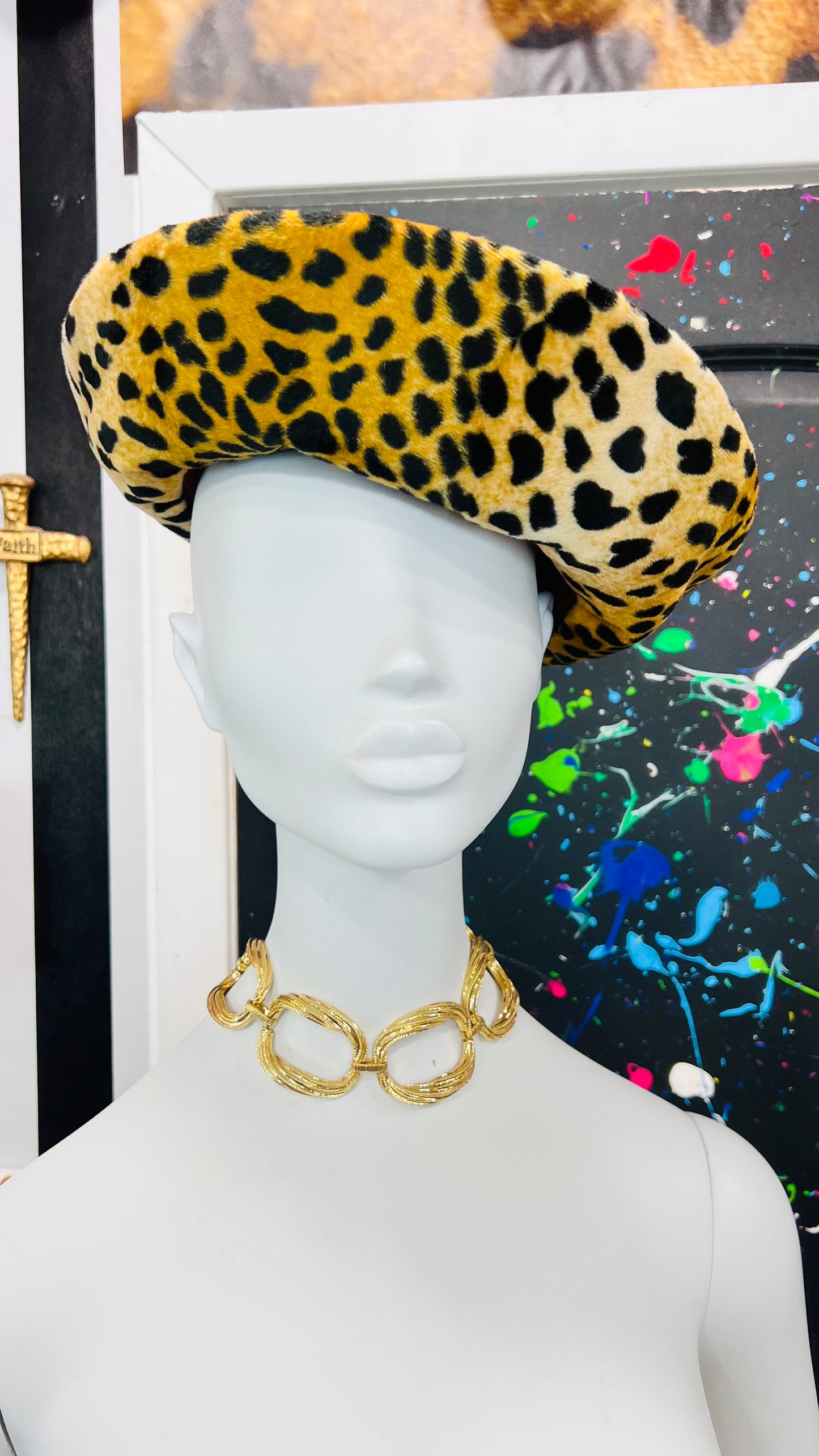 Vintage Wool & Animal Print Dead Stock Wool Hat