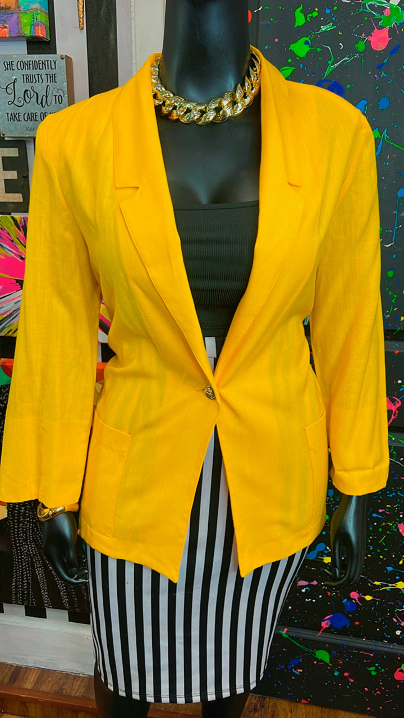 Vintage Yellow Blazer (16)