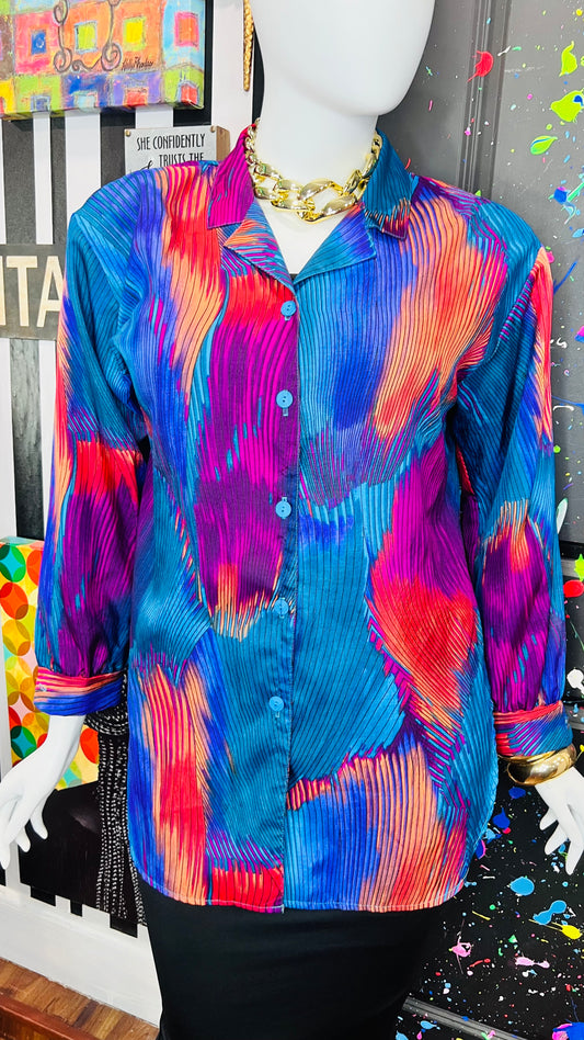 Vintage Colorful Jo Hardin Blouse (16)