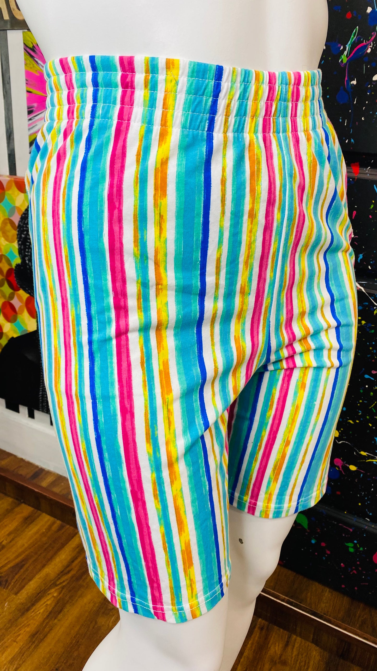 Vintage Cotton Striped Shorts (26/28)