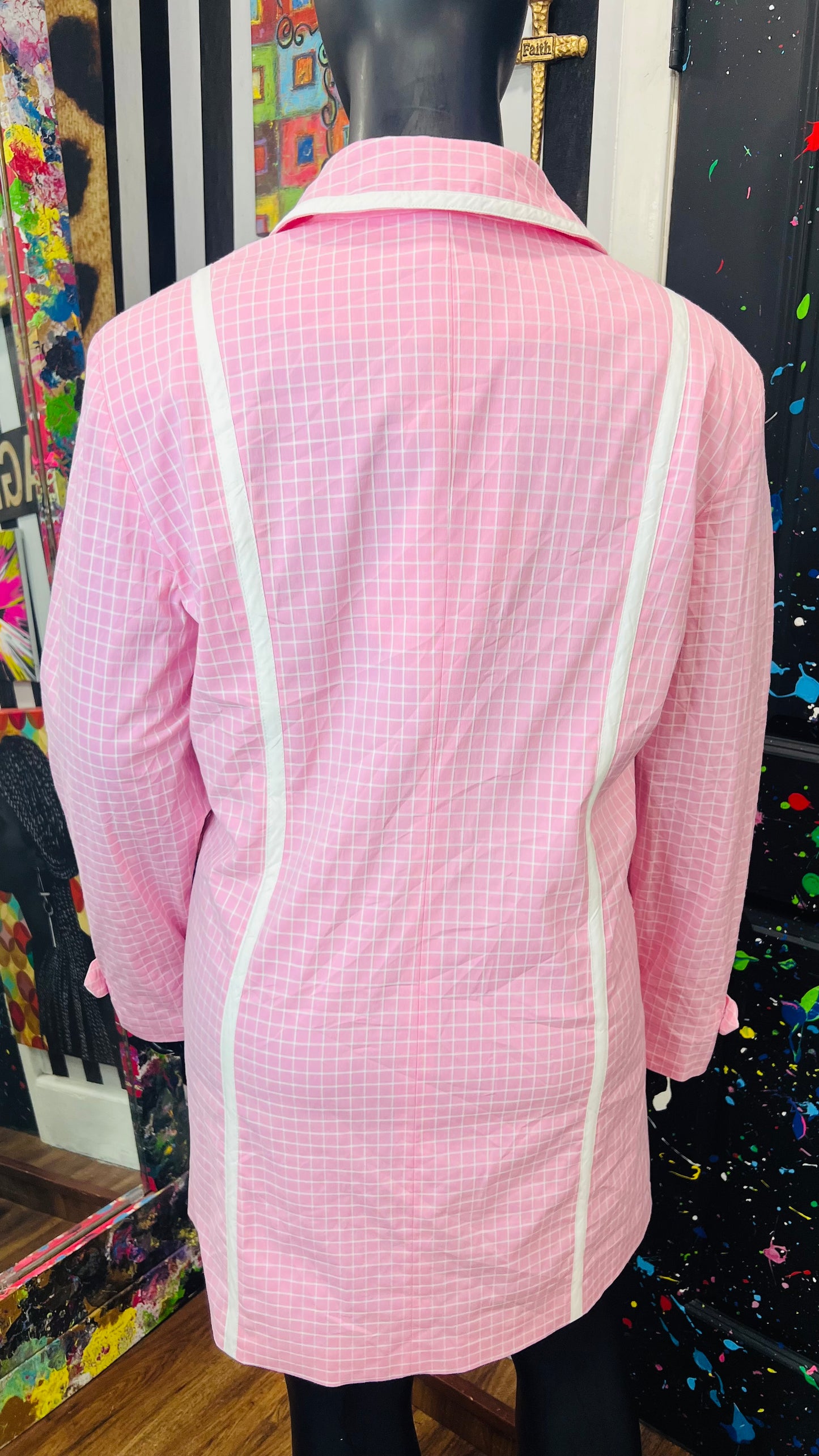 Vintage Pink & White - New w/ Tags Deadstock Trench Coat (16)