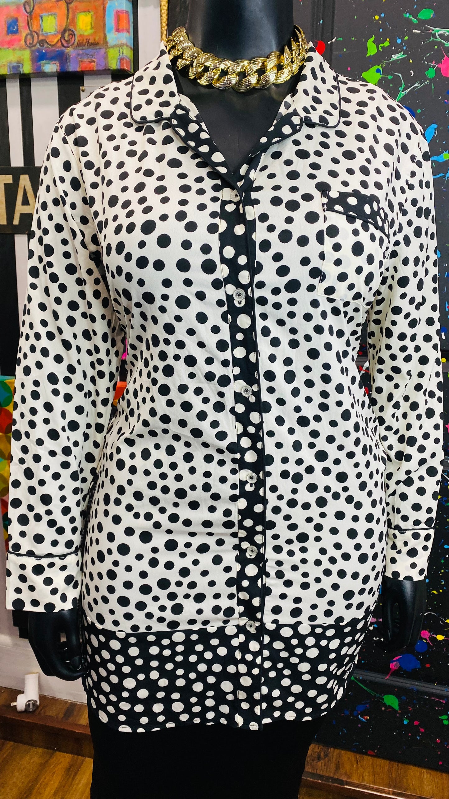 Black & White Polka Dot Blouse (16)