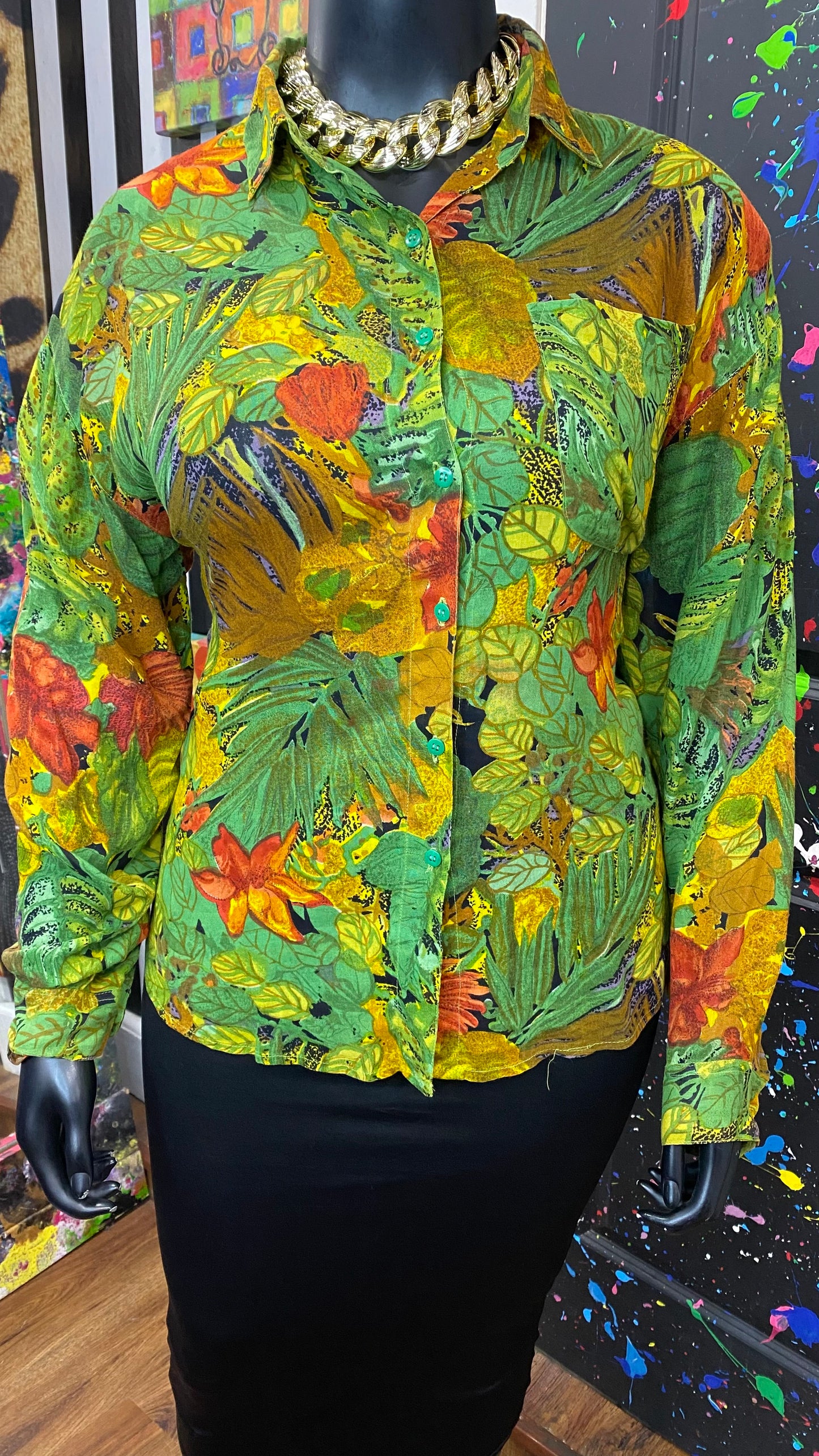 Vintage Tropical Rayon Blouse (18/20)